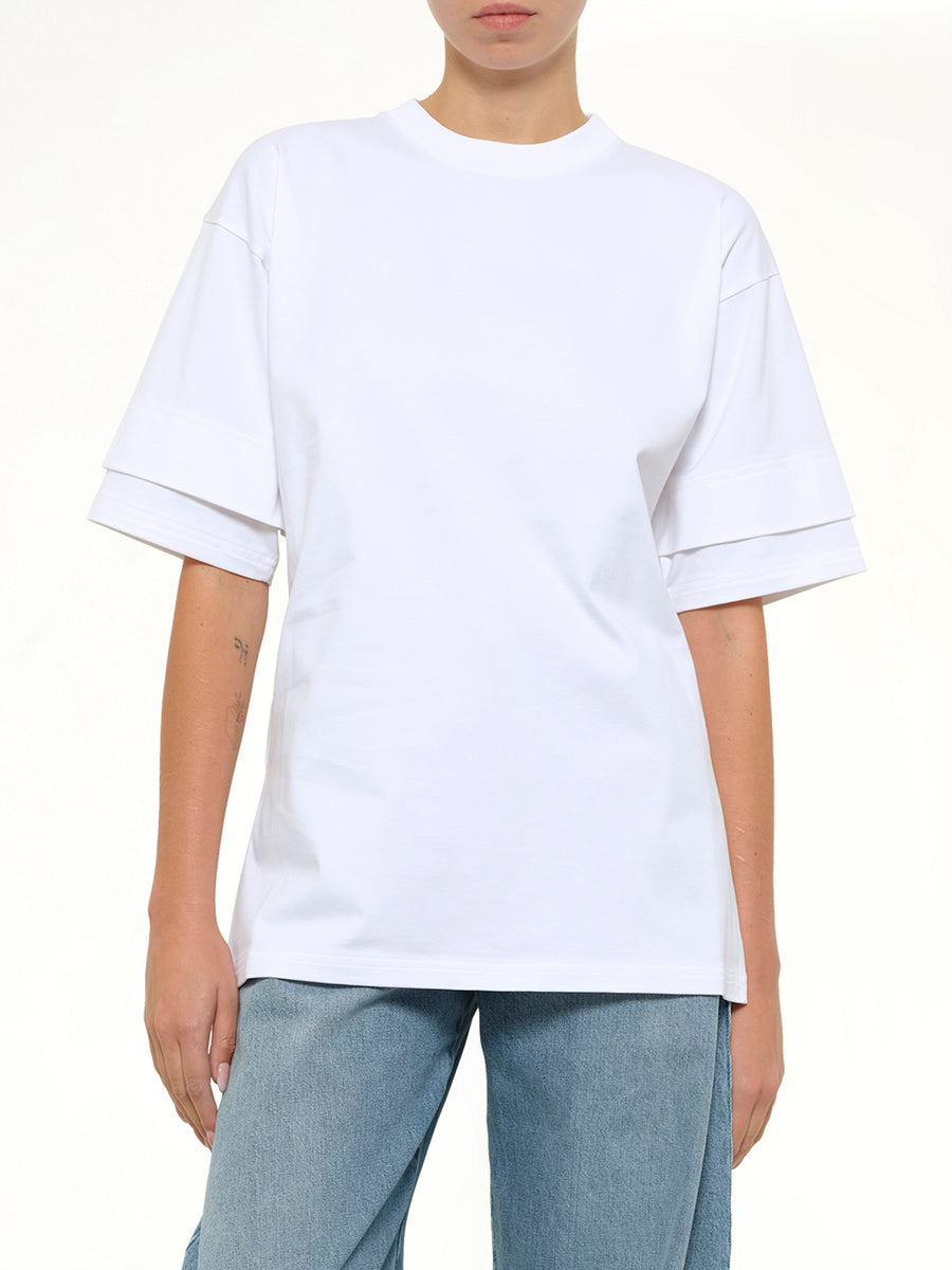 Layered T-Shirt in White