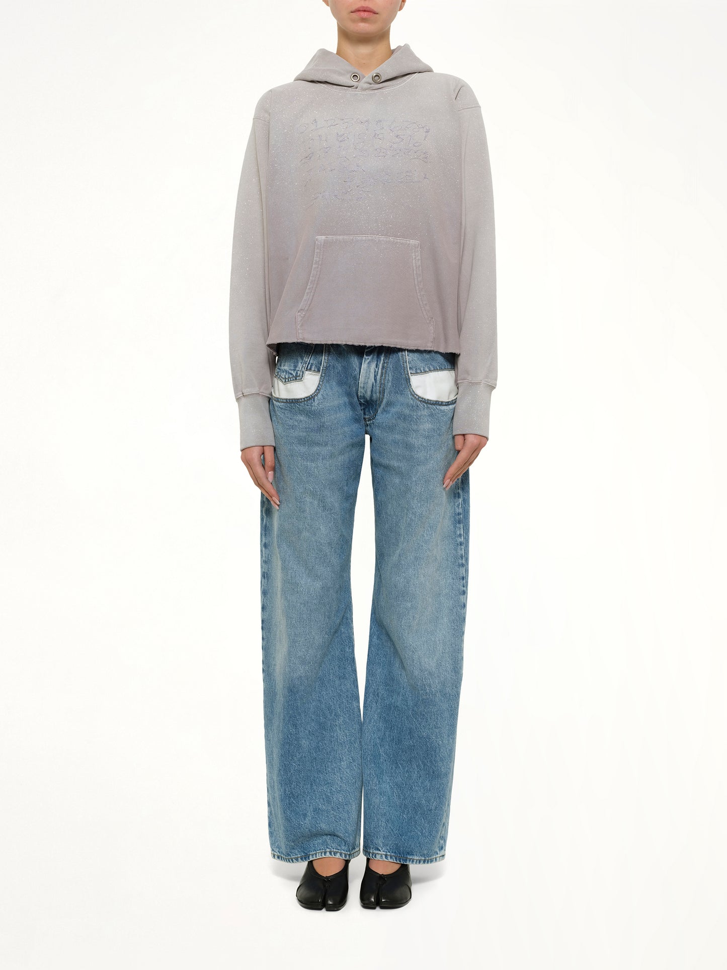 Number Hoodie in Dusty Pink