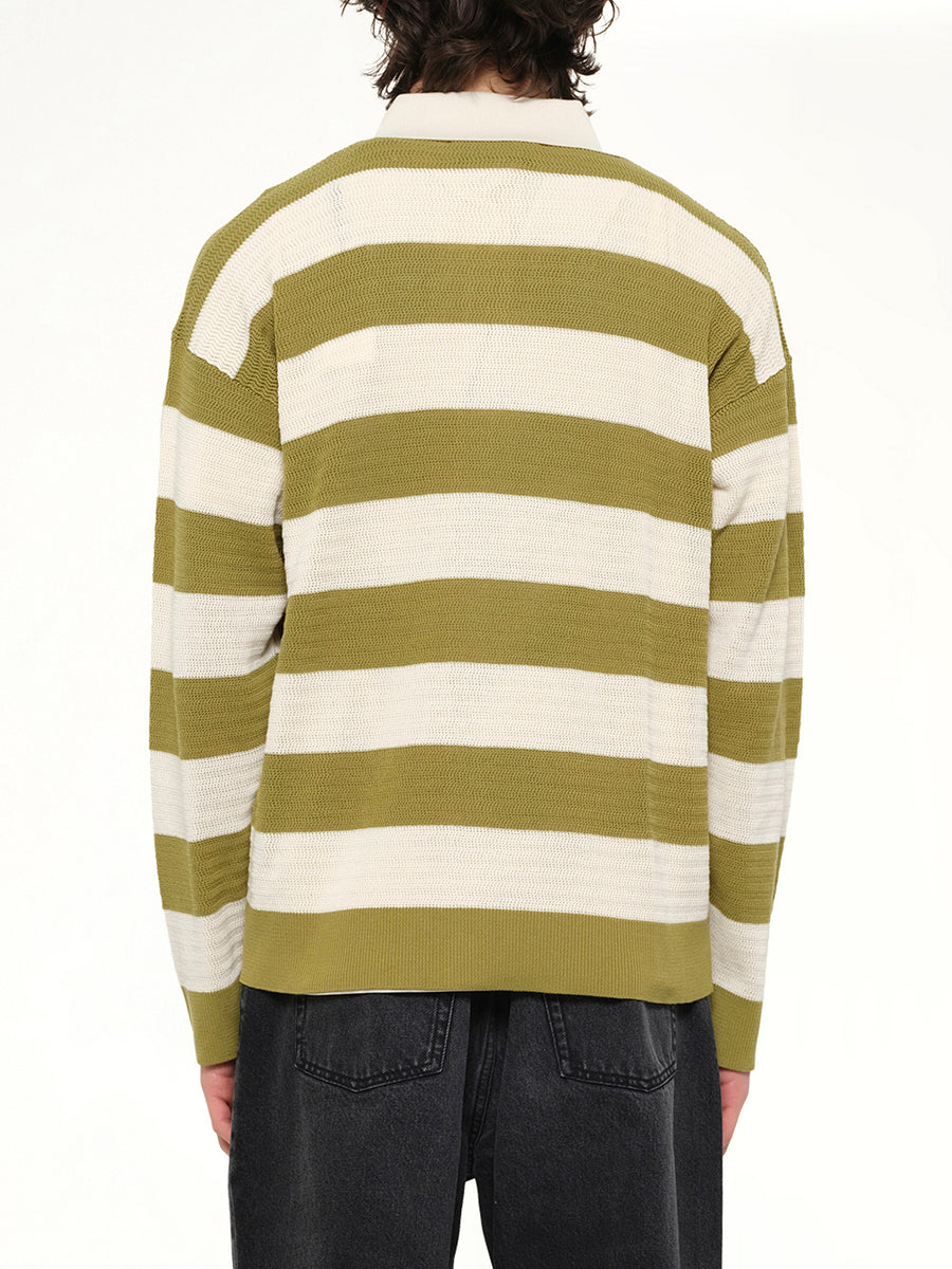Shirt Collar Cardigan with ADC in Matcha