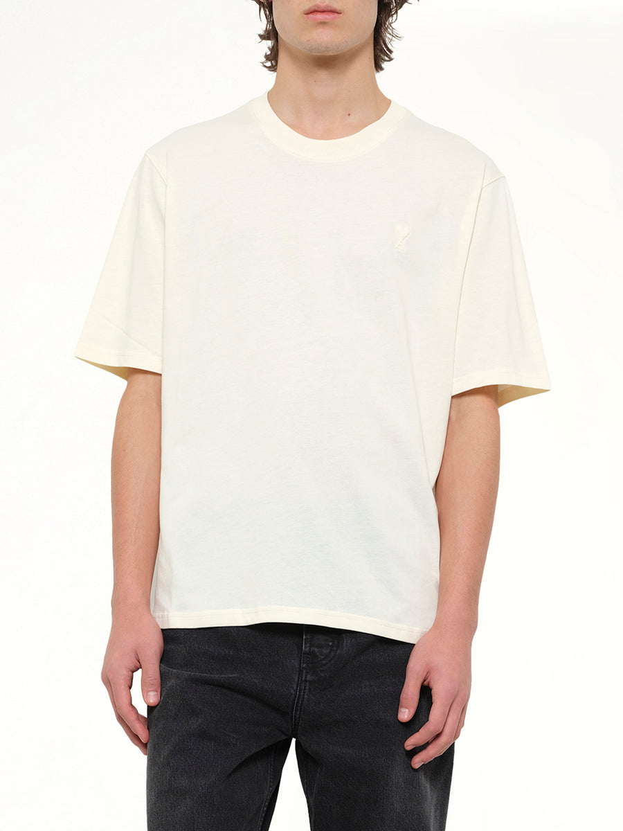 Small Embossed ADC T-Shirt in Cream