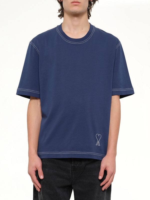 Topstitched ADC T-Shirt in Navy