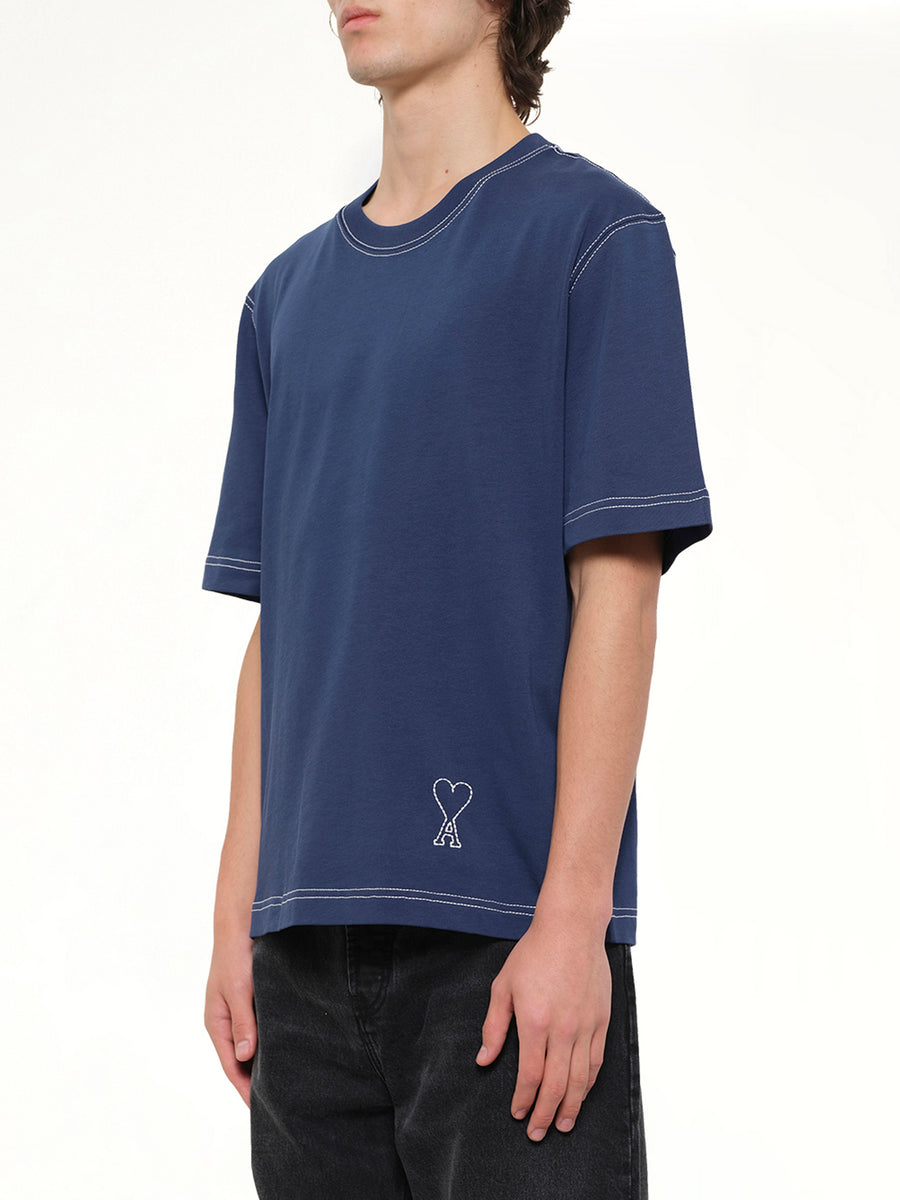 Topstitched ADC T-Shirt in Navy