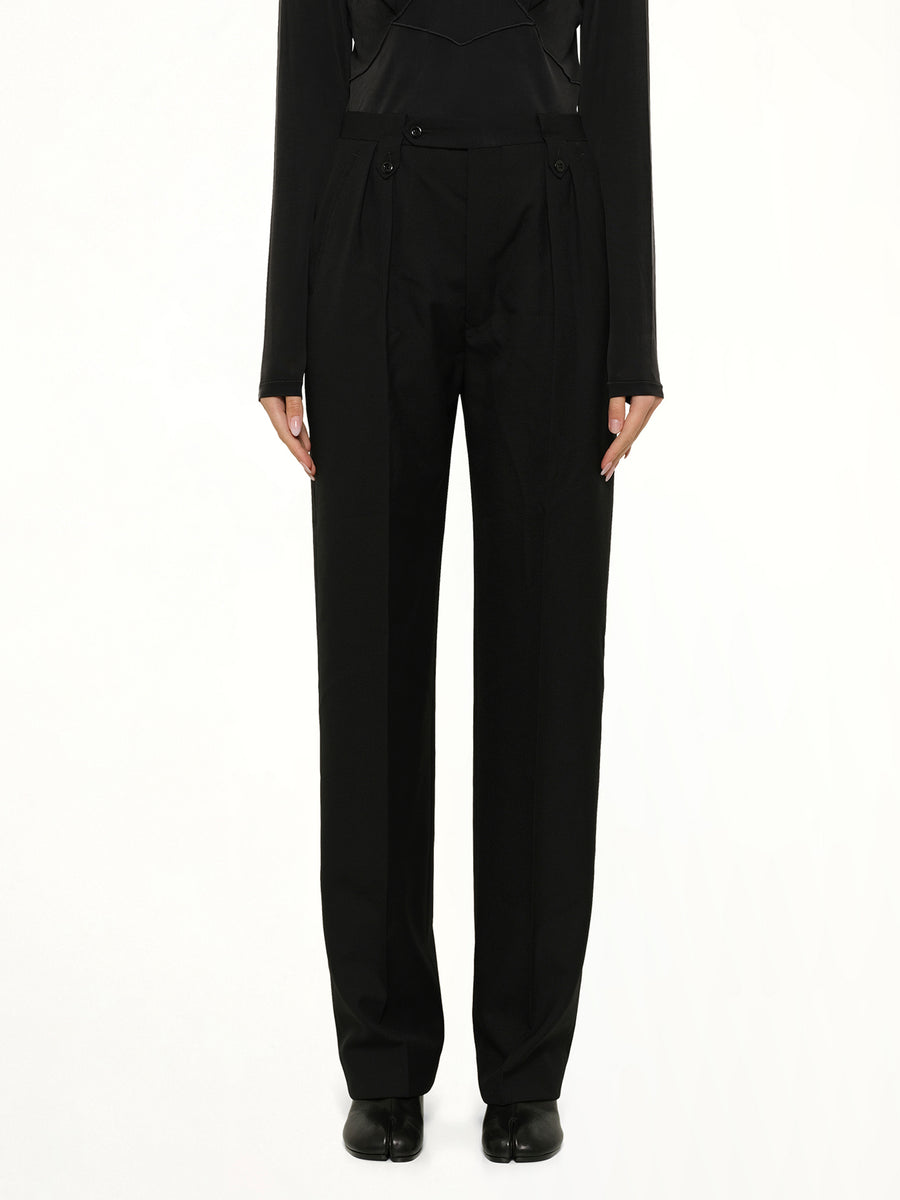 Tropical Wool Pants in Black