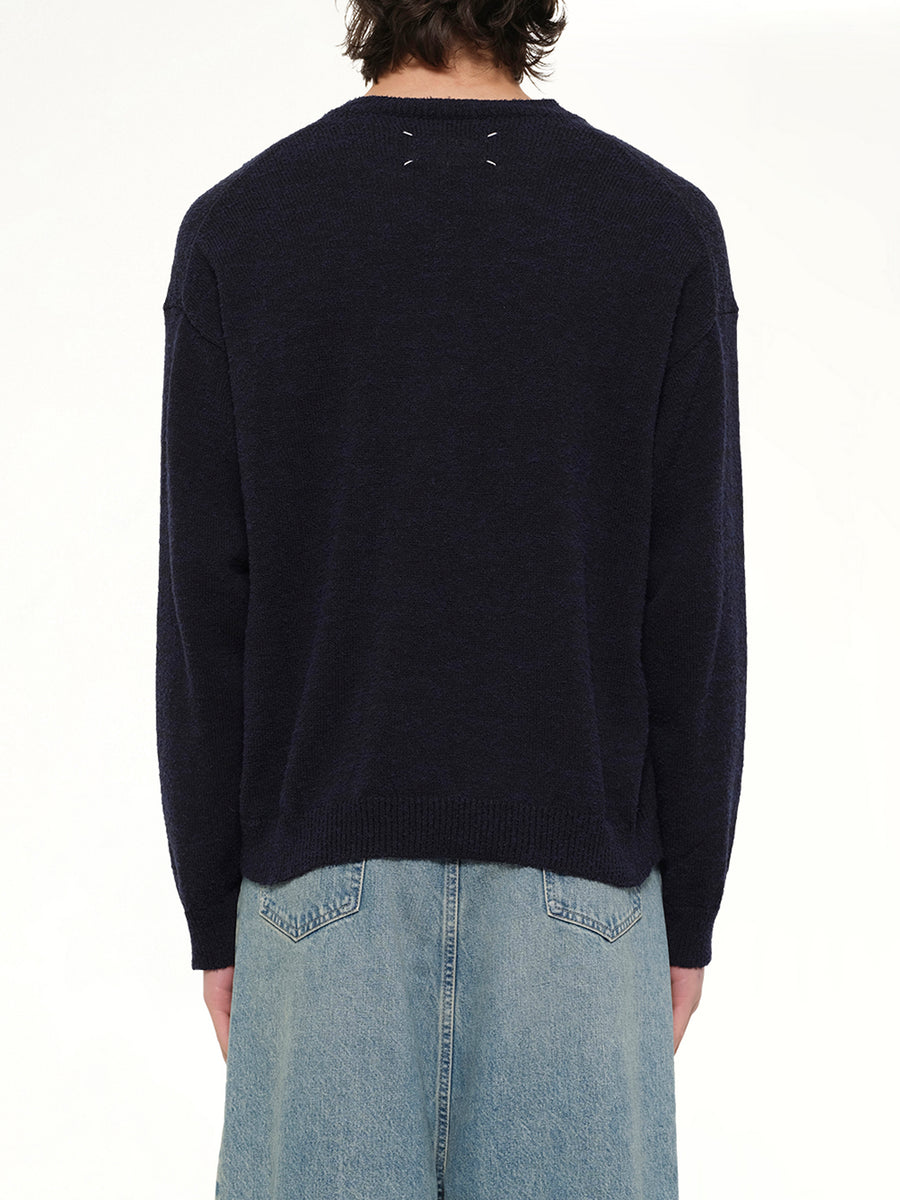 V Neck Sweater in Blu/Black