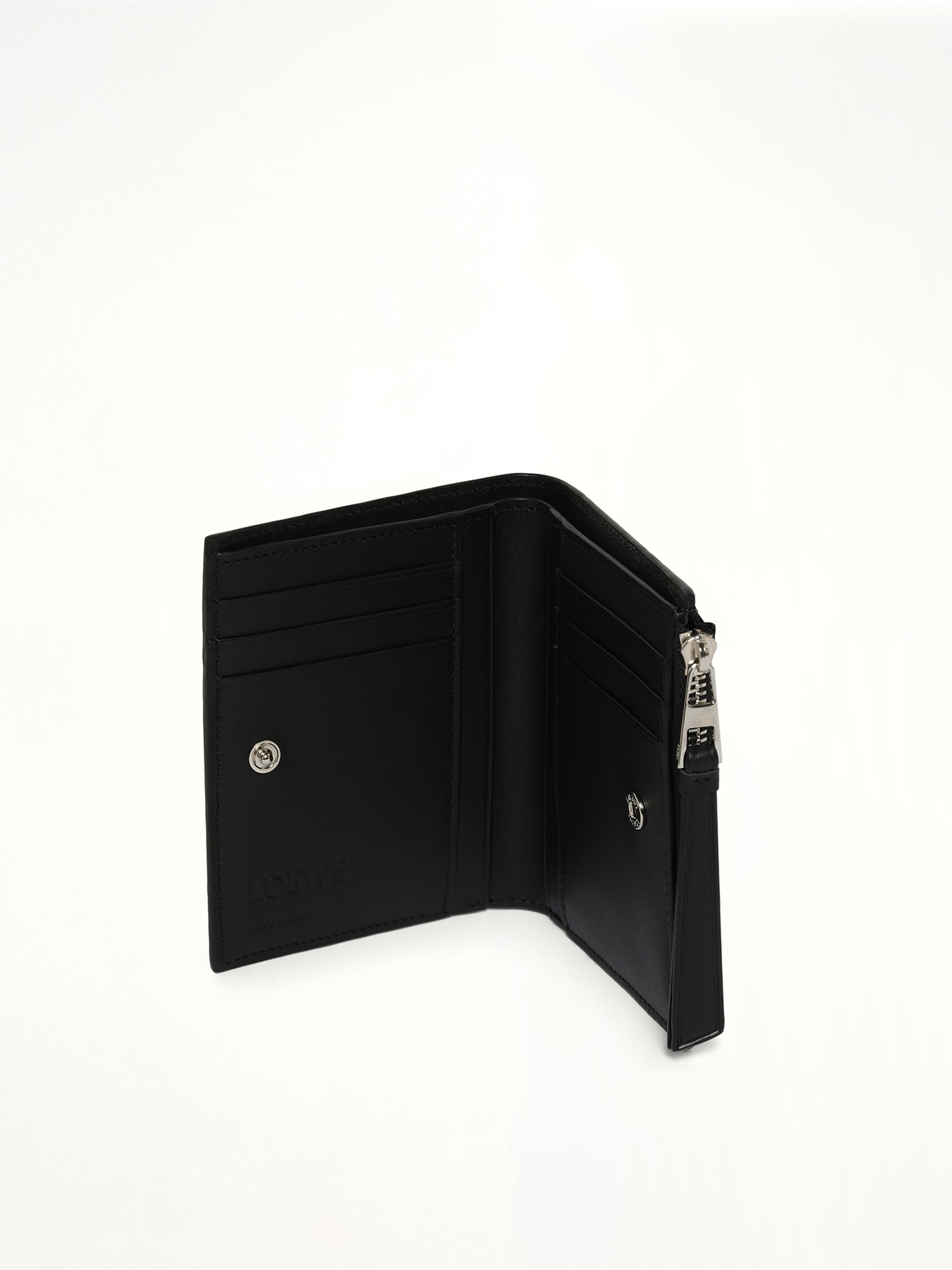 Puzzle Edge Slim Compact Wallet in Black