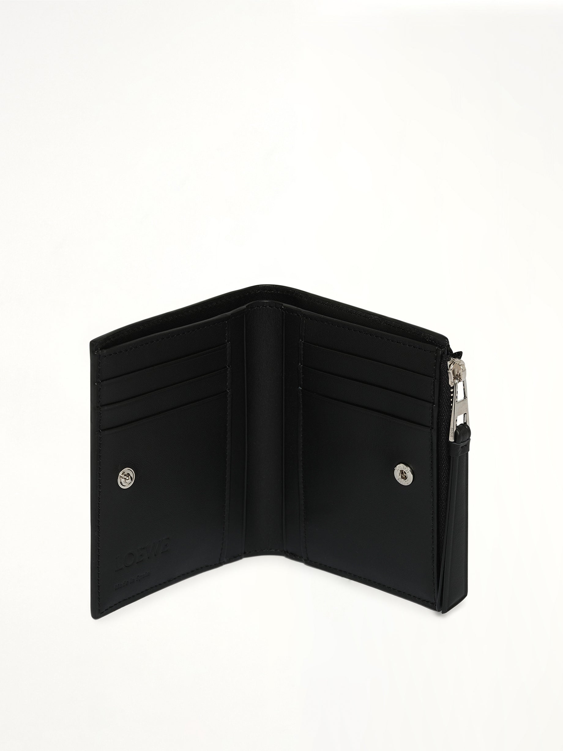 Puzzle Edge Slim Compact Wallet in Black