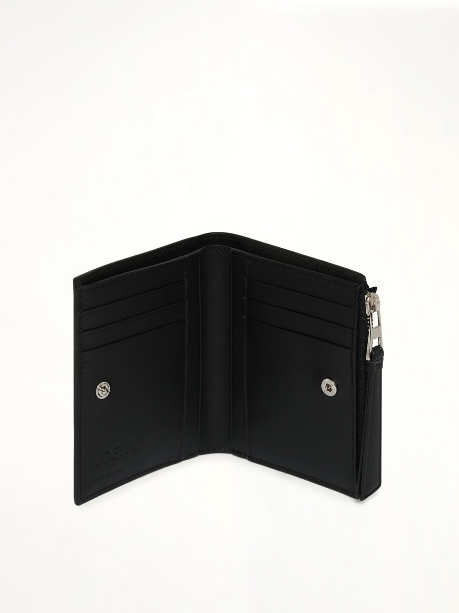 Puzzle Edge Slim Compact Wallet in Black