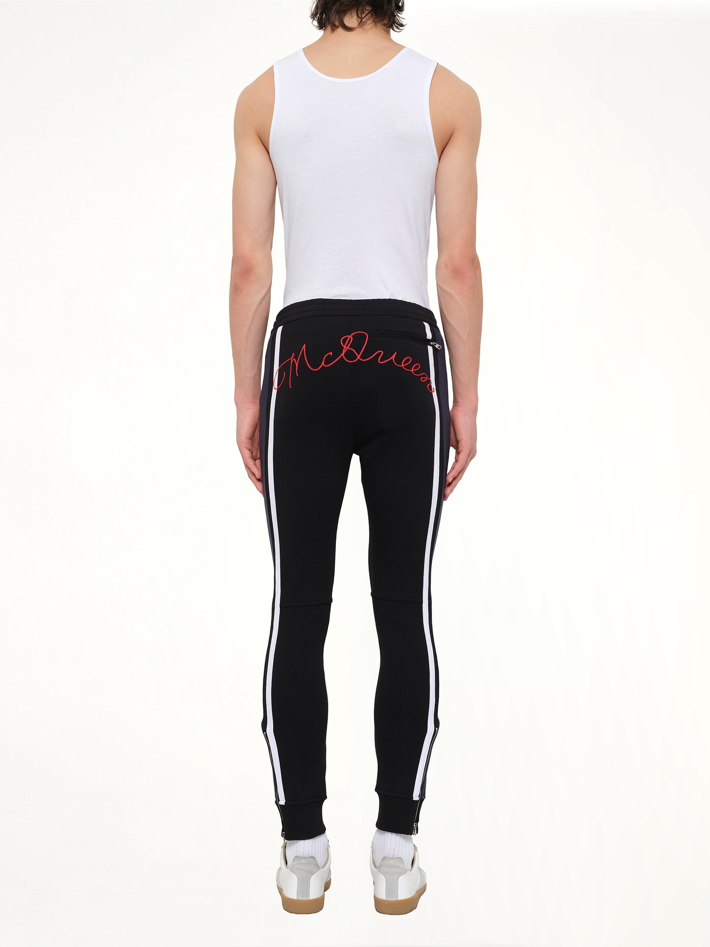 Embroidered Sweat Pants in Black