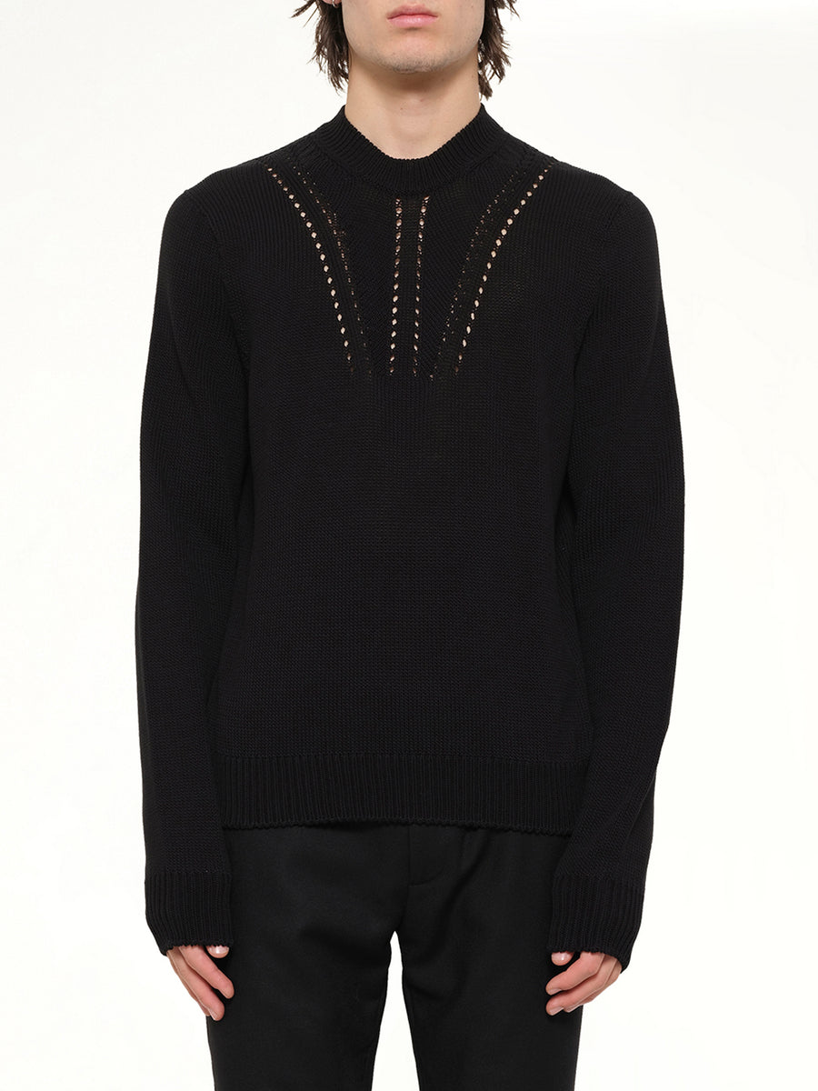 Midweight Crewneck Sweater in Black