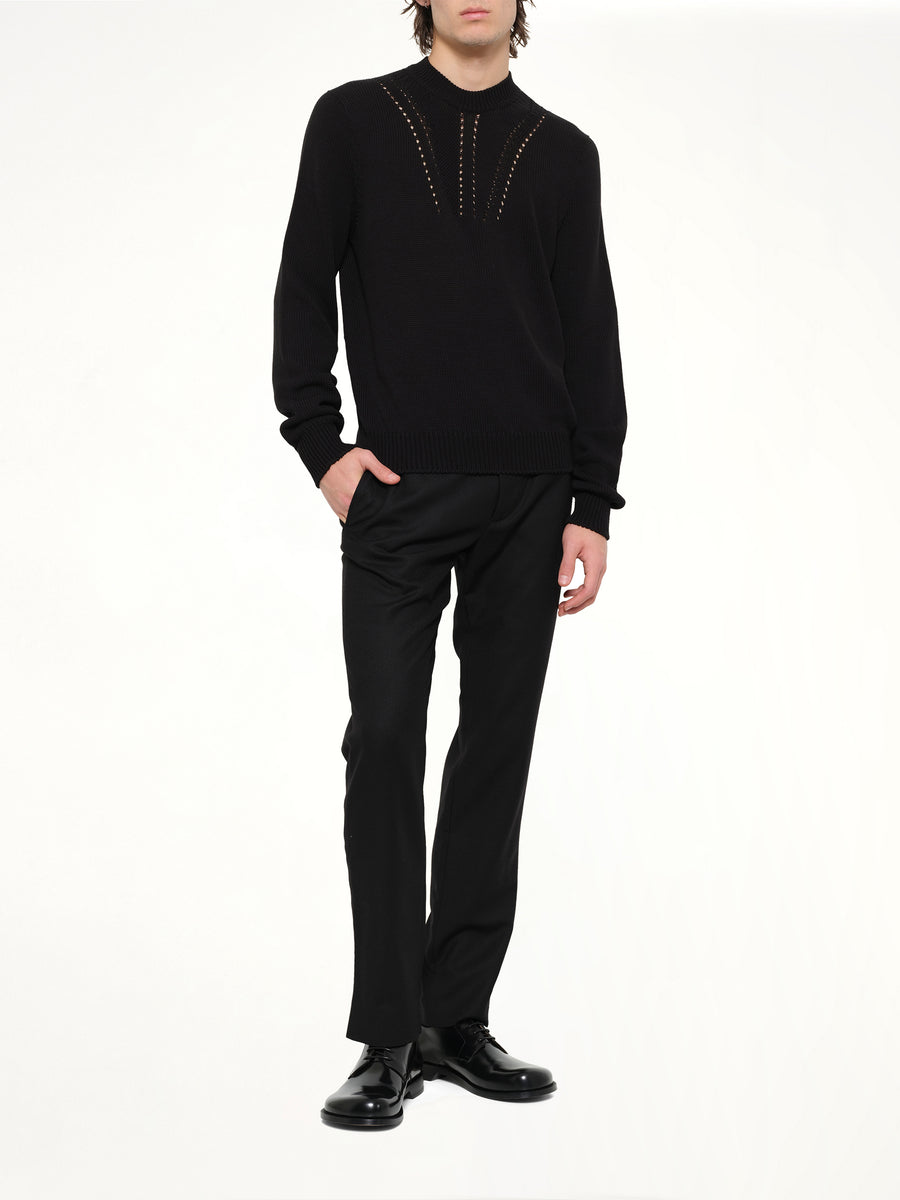 Midweight Crewneck Sweater in Black