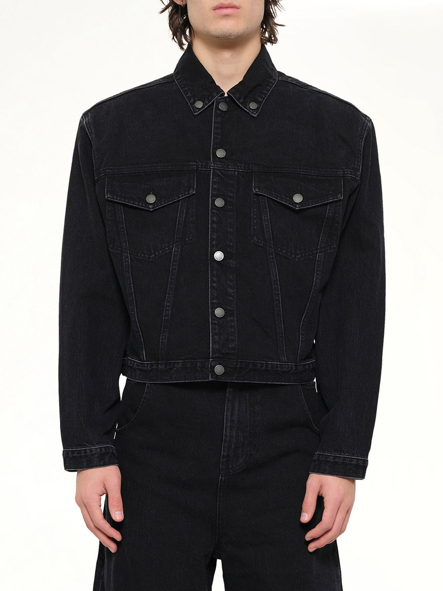 Shrunken Denim Jacket in Magnetite