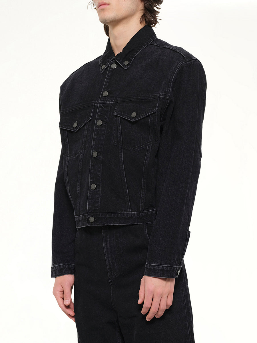 Shrunken Denim Jacket in Magnetite
