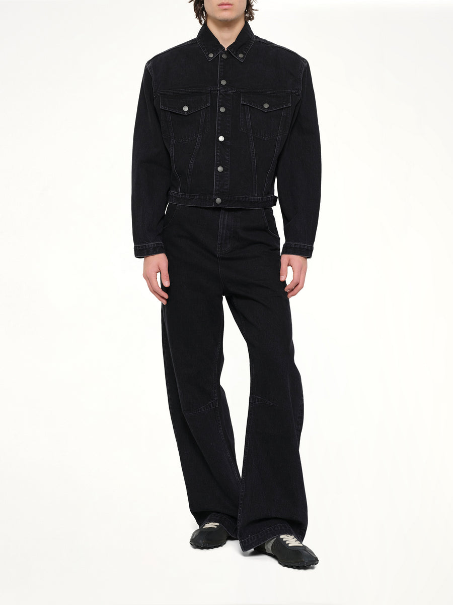 Shrunken Denim Jacket in Magnetite