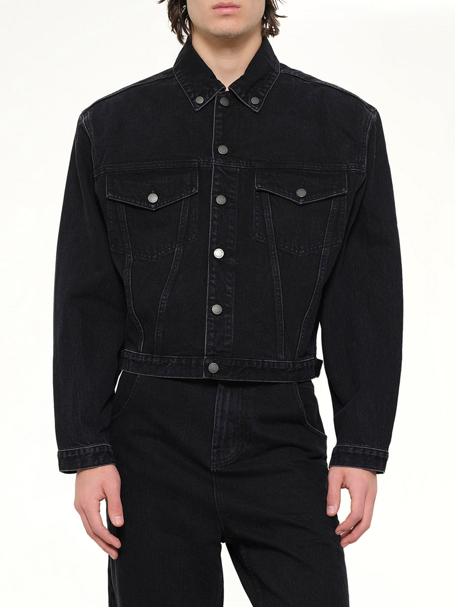Shrunken Denim Jacket in Magnetite