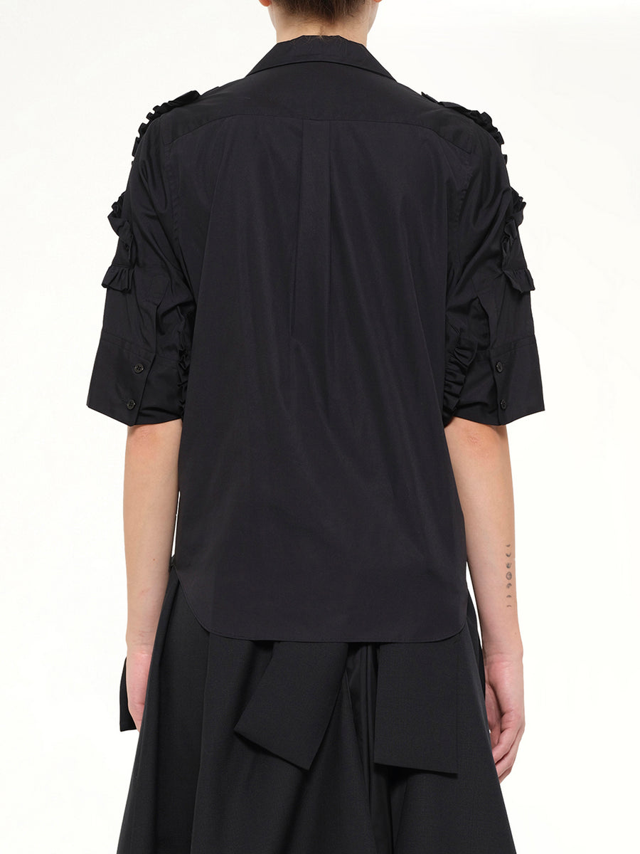 Star Embroidery Shirt in Black
