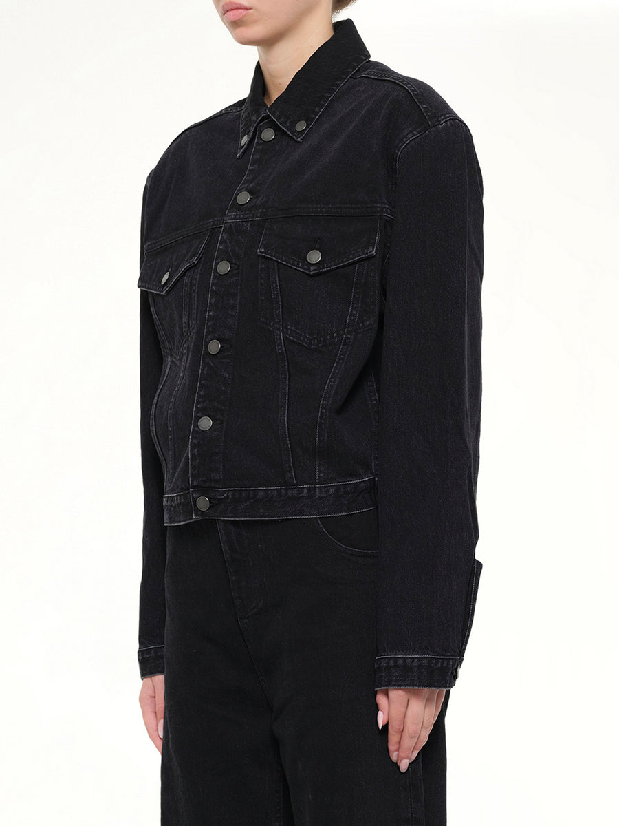Shrunken Denim Jacket in Magnetite