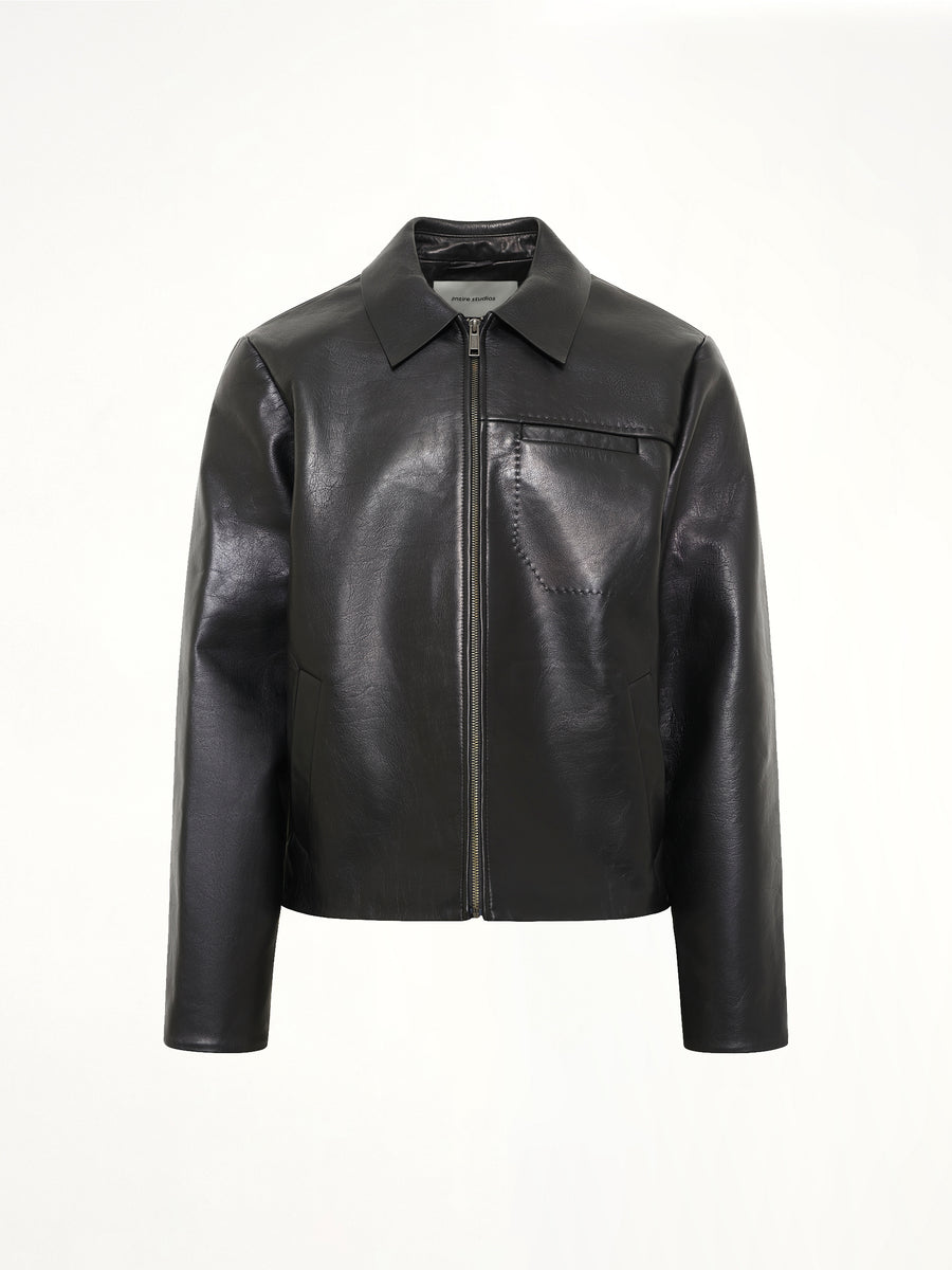 Cowhide Jacket in Black Leather