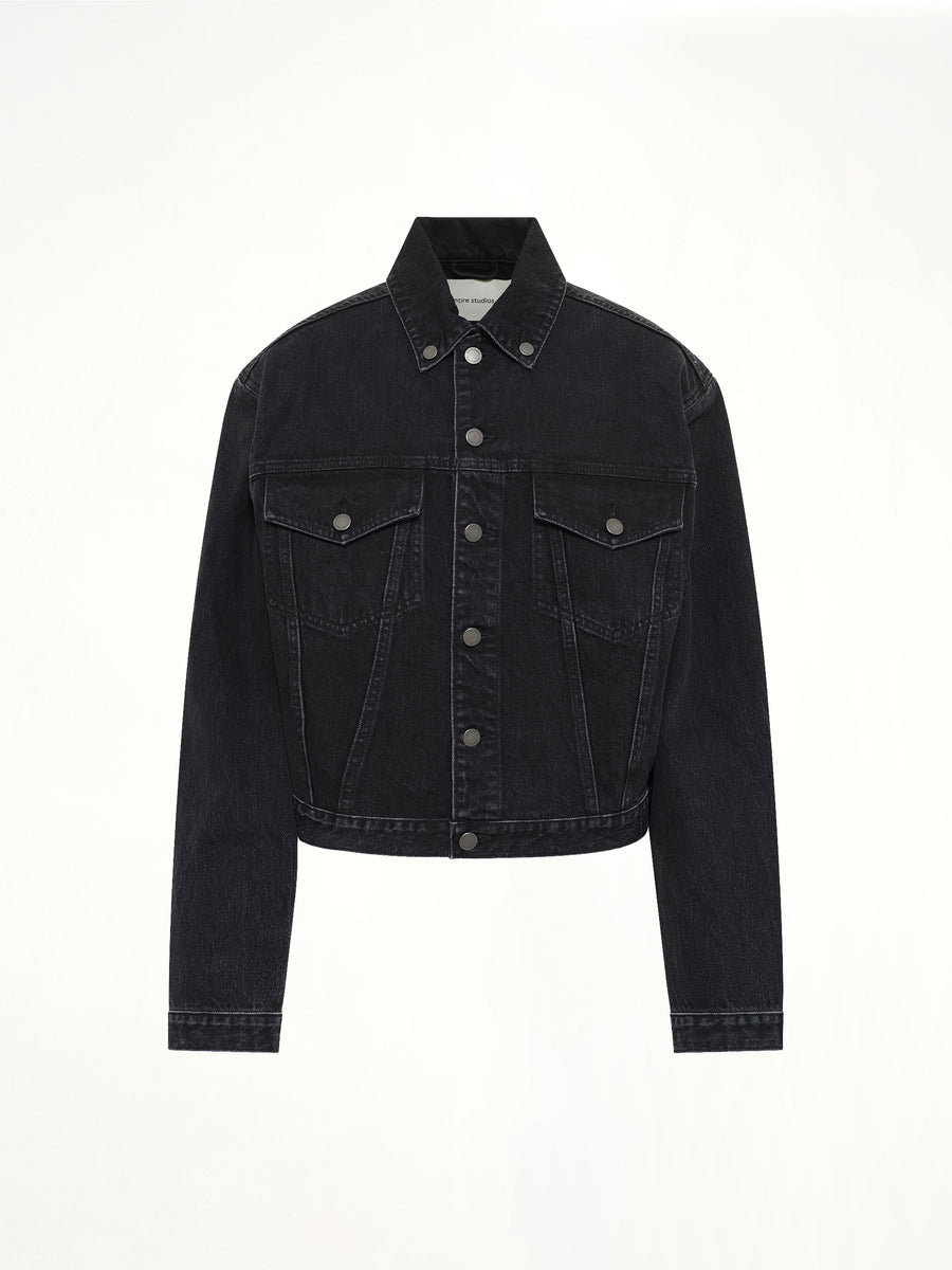 Shrunken Denim Jacket in Magnetite