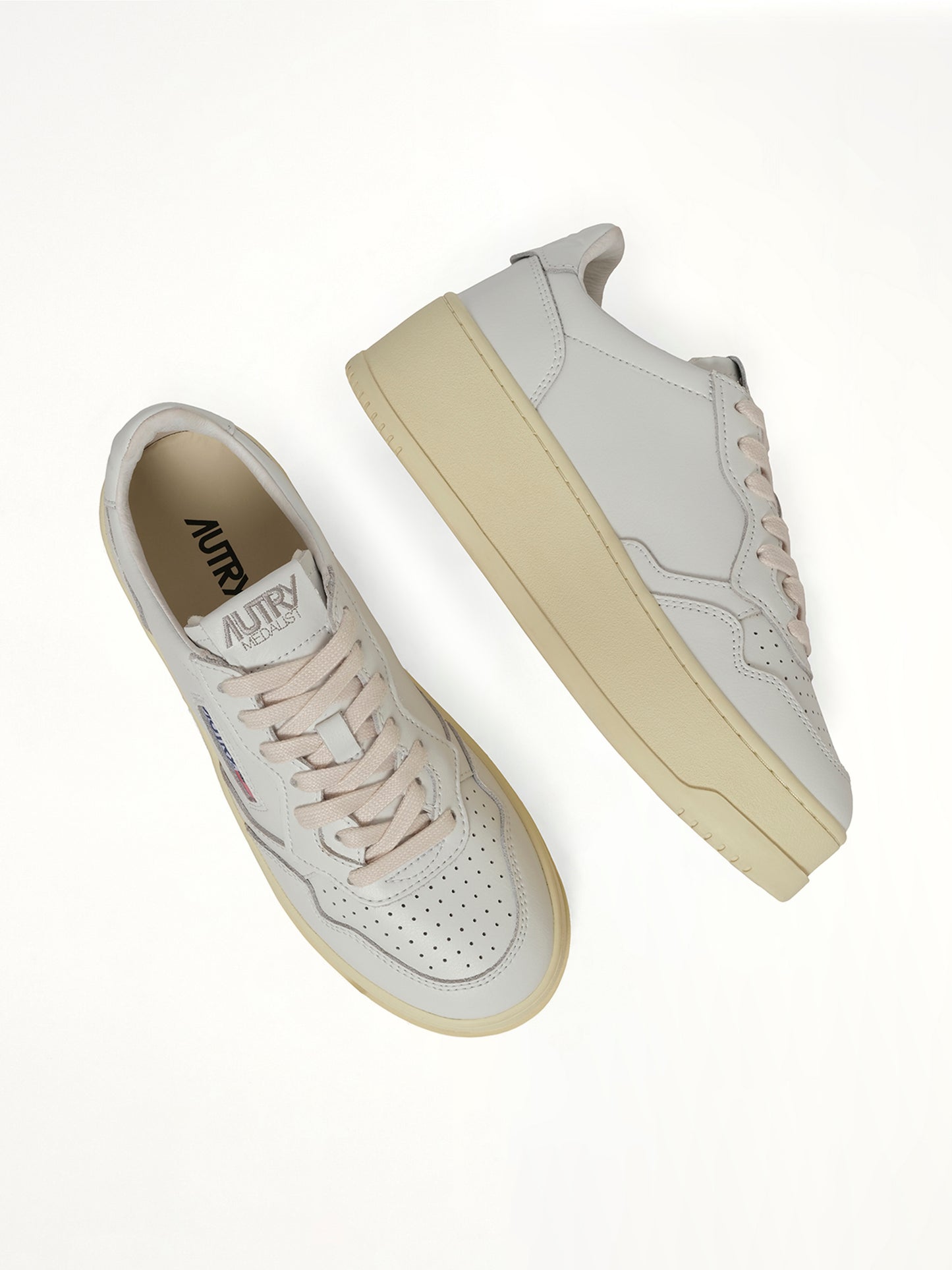 Platform Low Sneaker in White/White