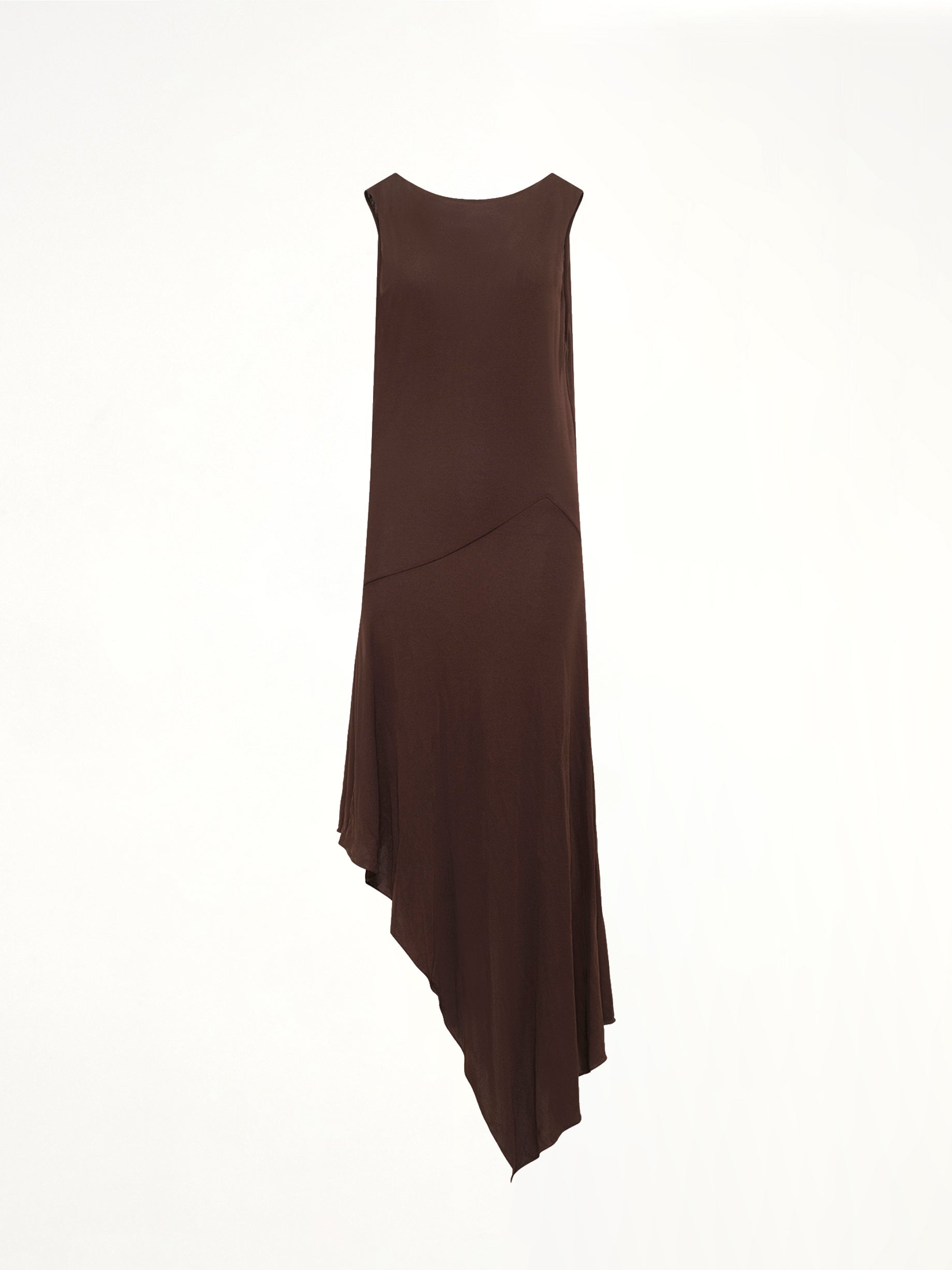 Jersey Crepe Backless Dress in Marroon Fonce