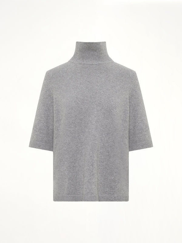 Light Cashmere Highneck Jumper in Heather Grey