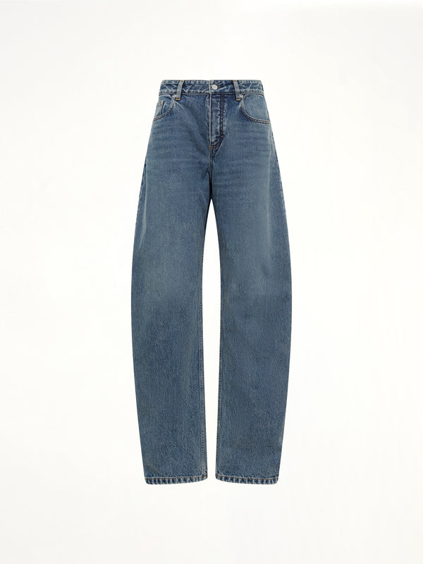Round Denim Pants in Handsand Wash
