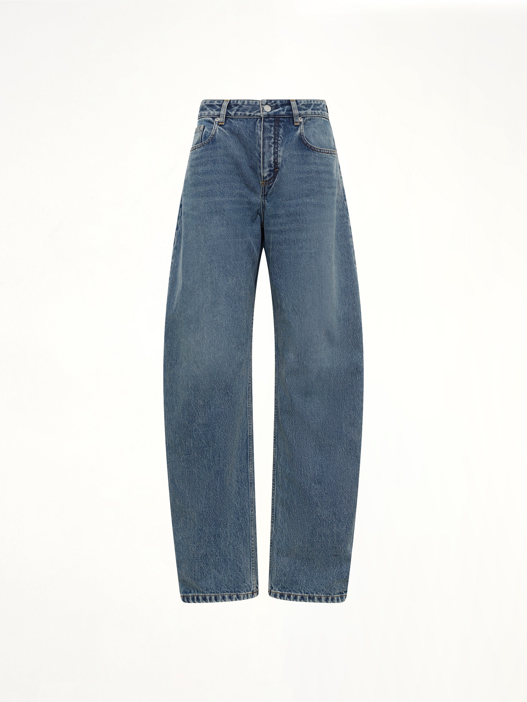 Round Denim Pants in Handsand Wash