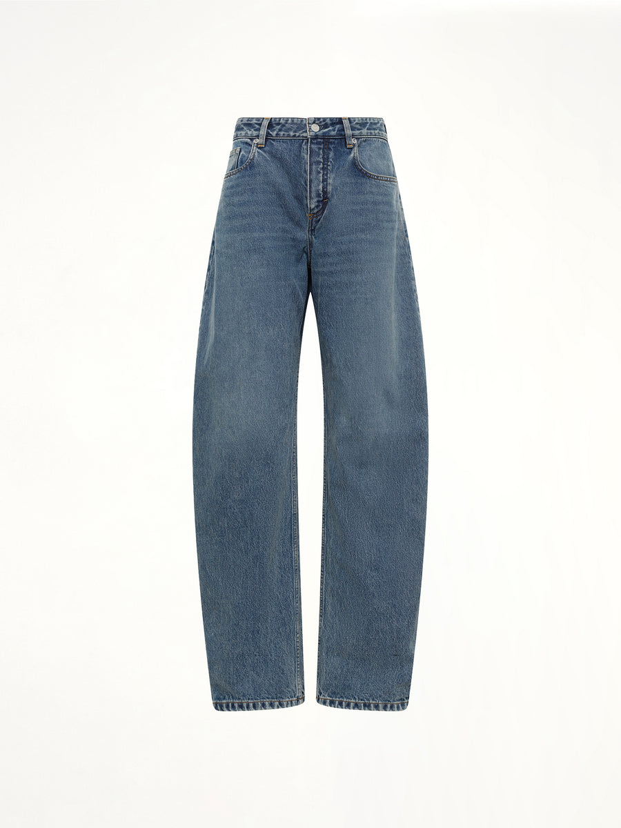 Round Denim Pants in Handsand Wash