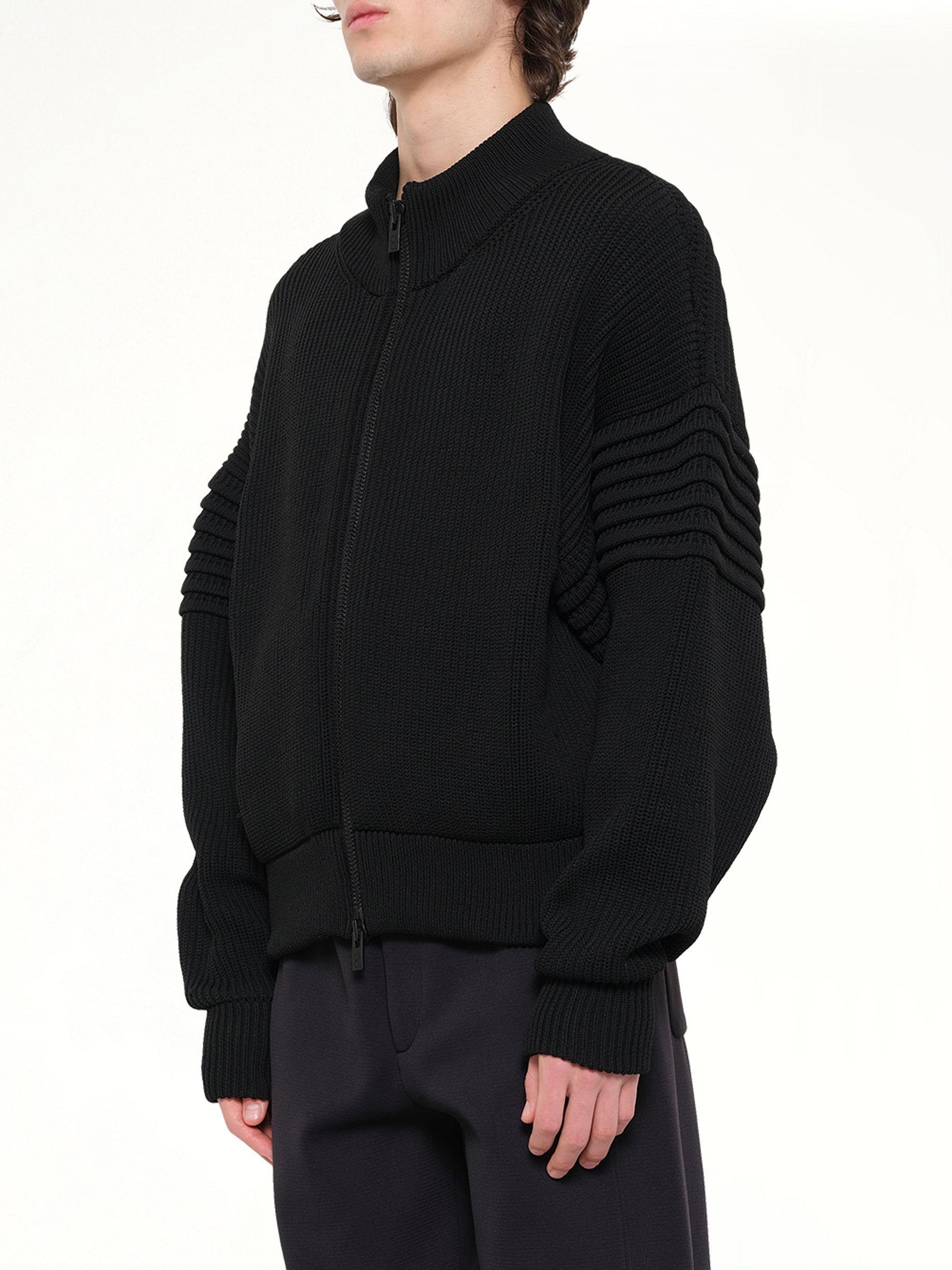 Low Gauge Zip Blouson in Black
