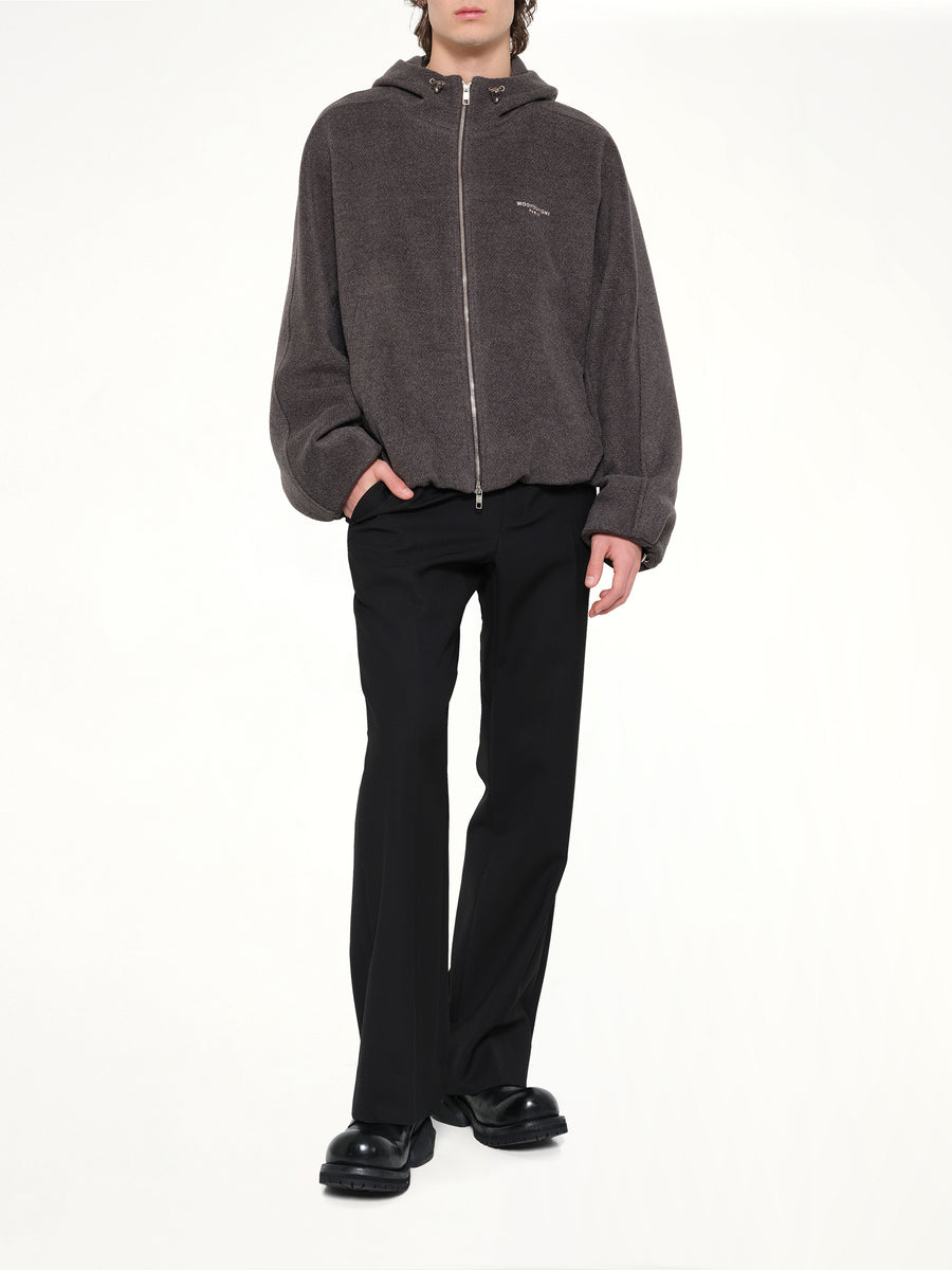 Woven Hoodie in Grey