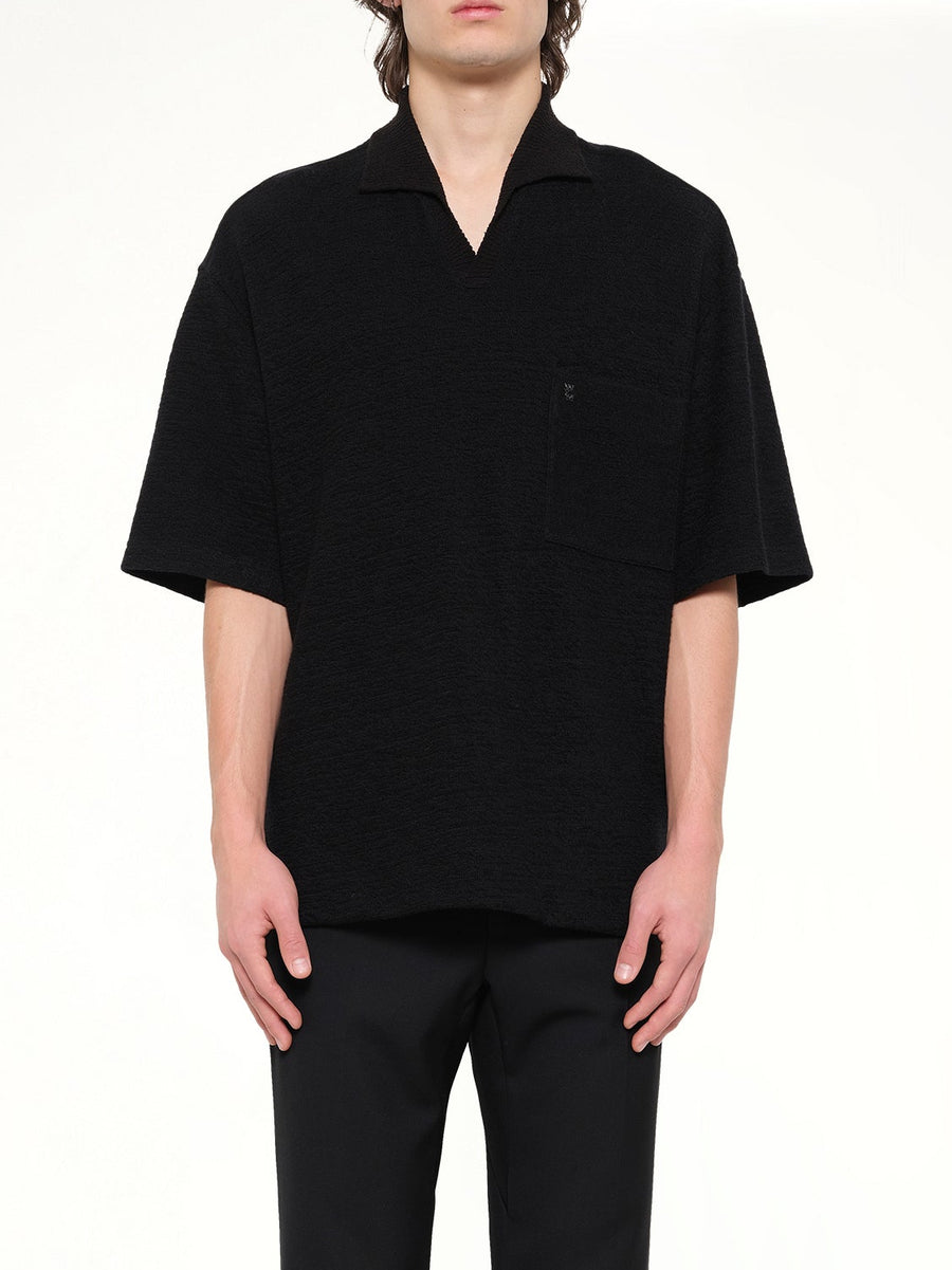 Short Sleeve Polo in Black