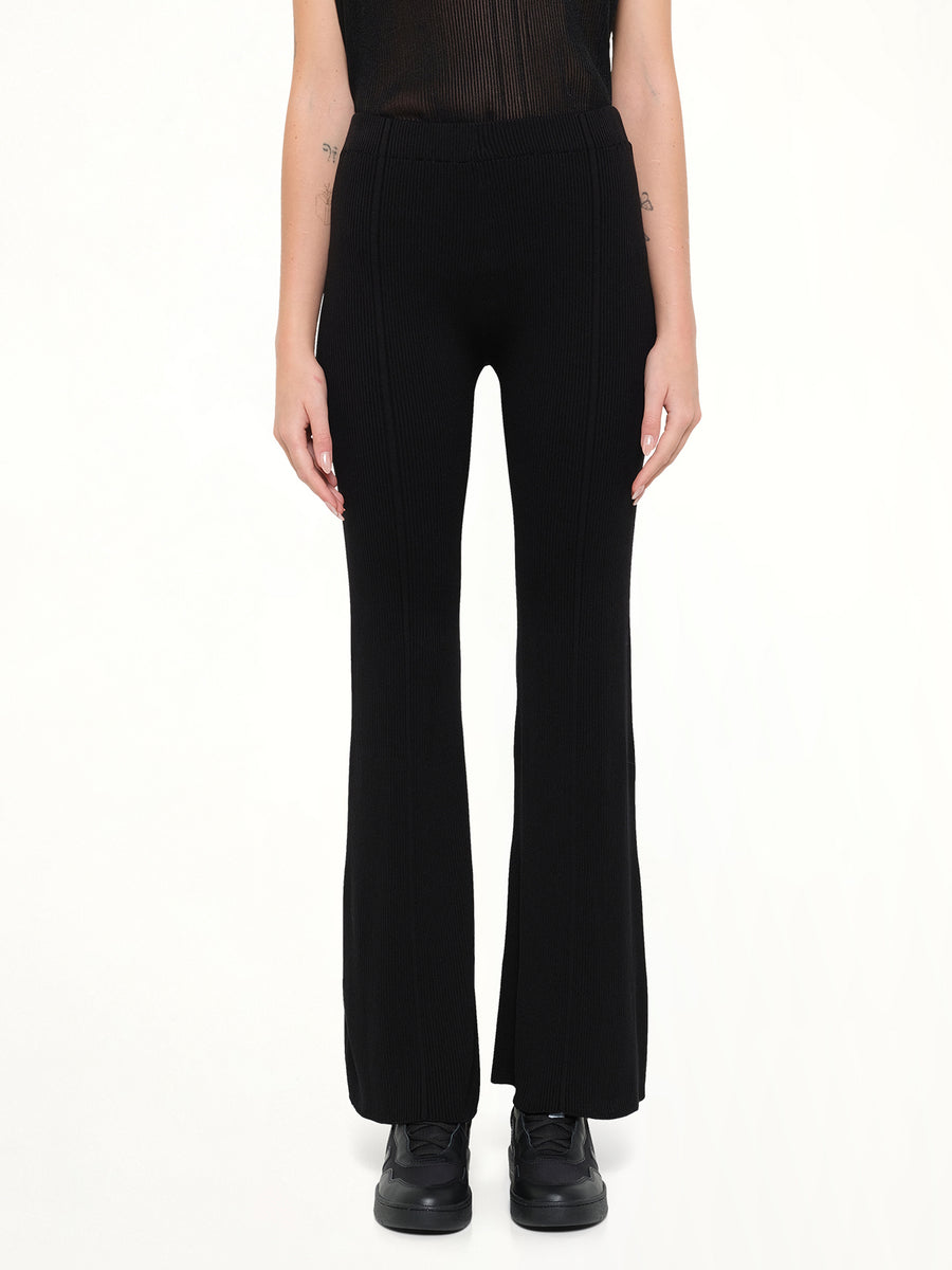 Soft Portrait Tight Flare Pants in Black