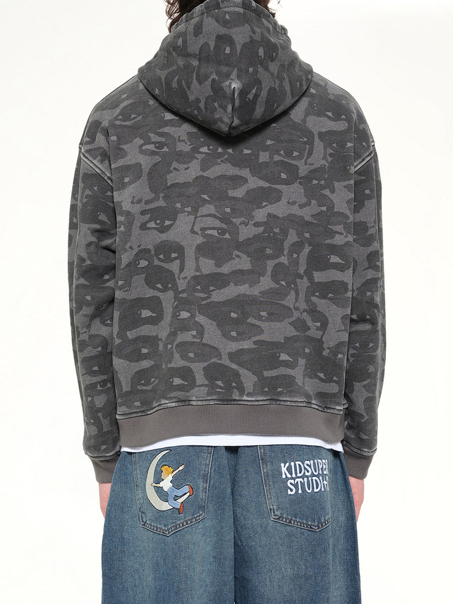 Face Camo Hoodie in Black