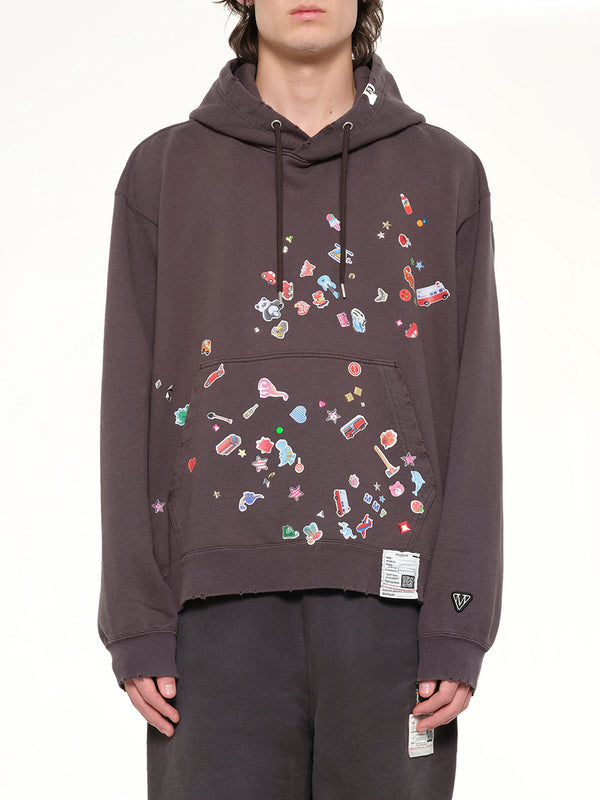 Kids Sticker Hoodie in Black