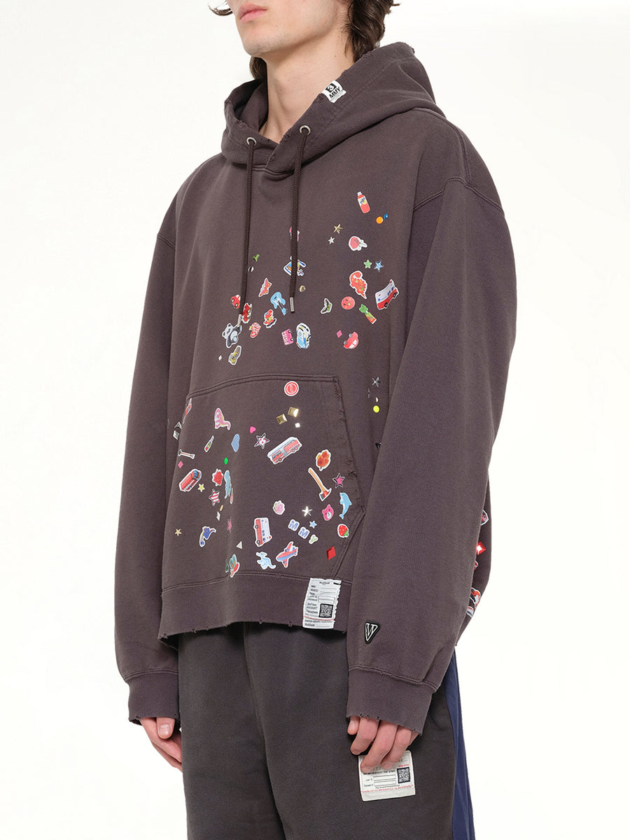 Kids Sticker Hoodie in Black