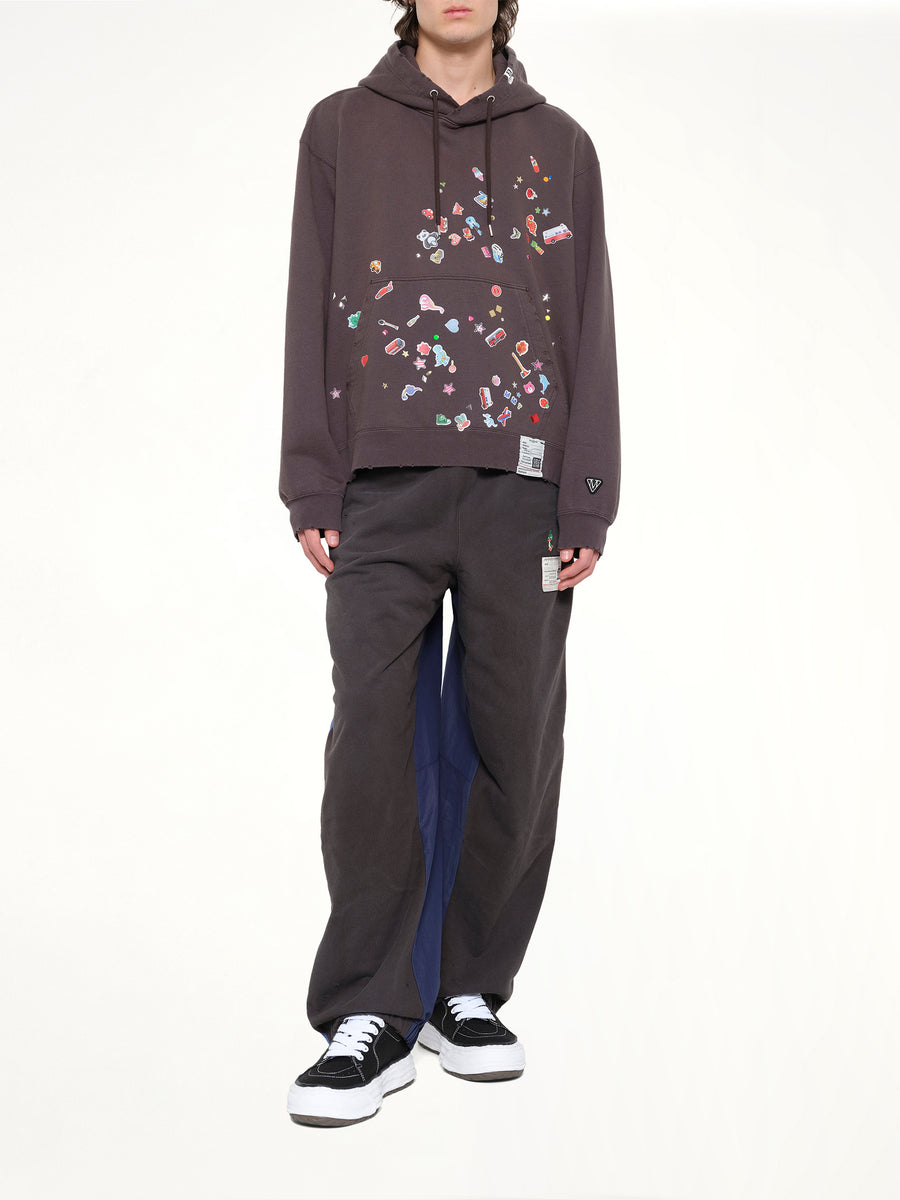 Kids Sticker Hoodie in Black