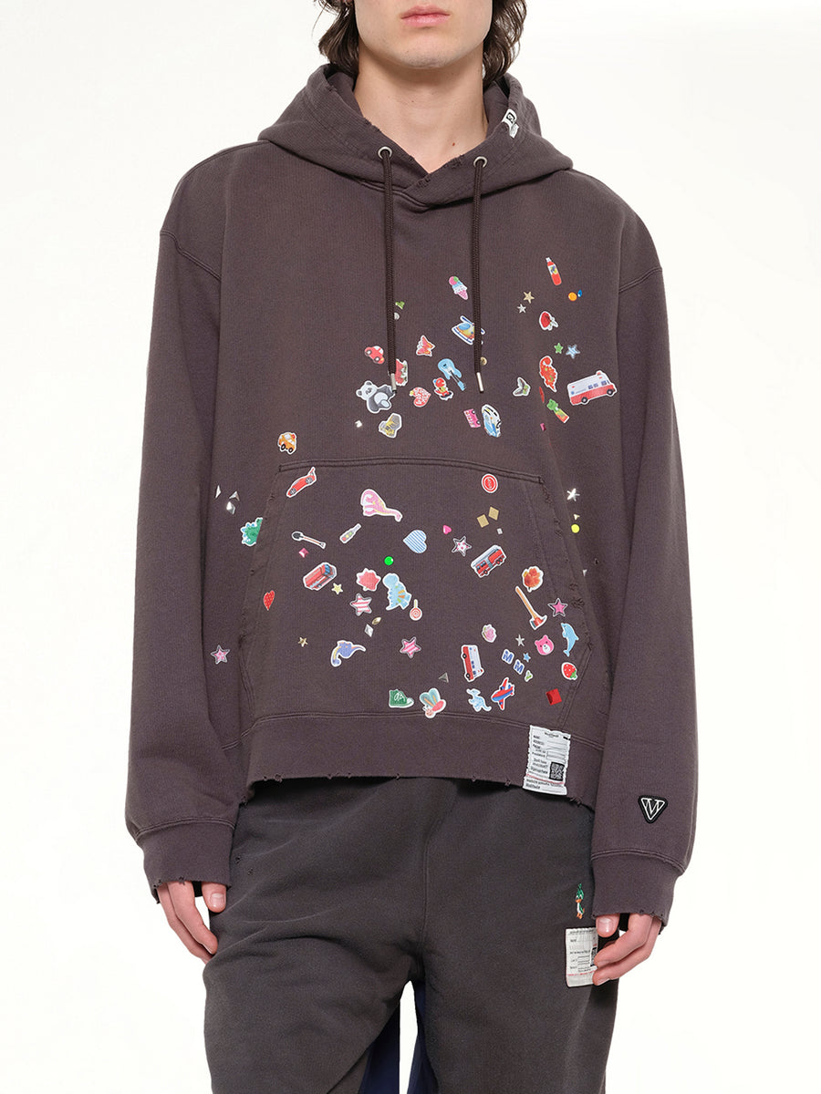 Kids Sticker Hoodie in Black