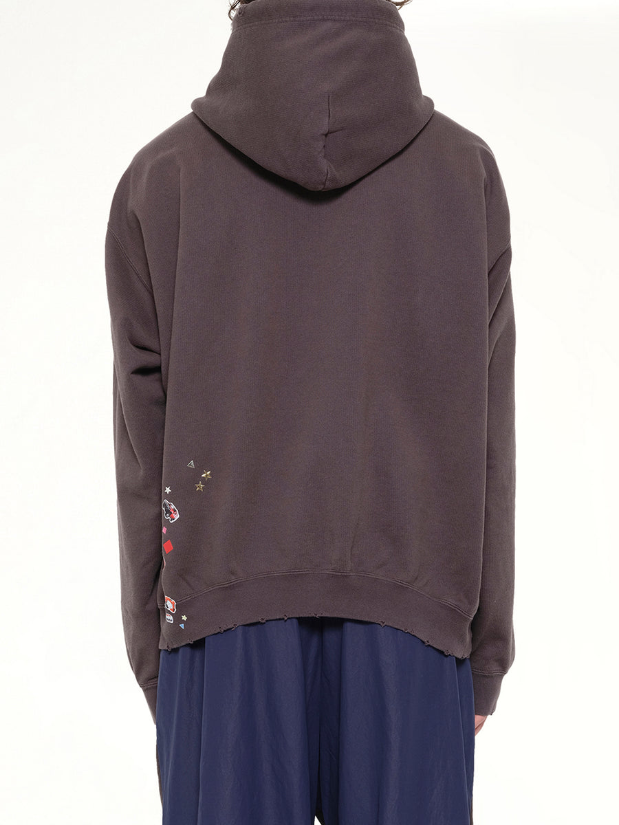 Kids Sticker Hoodie in Black