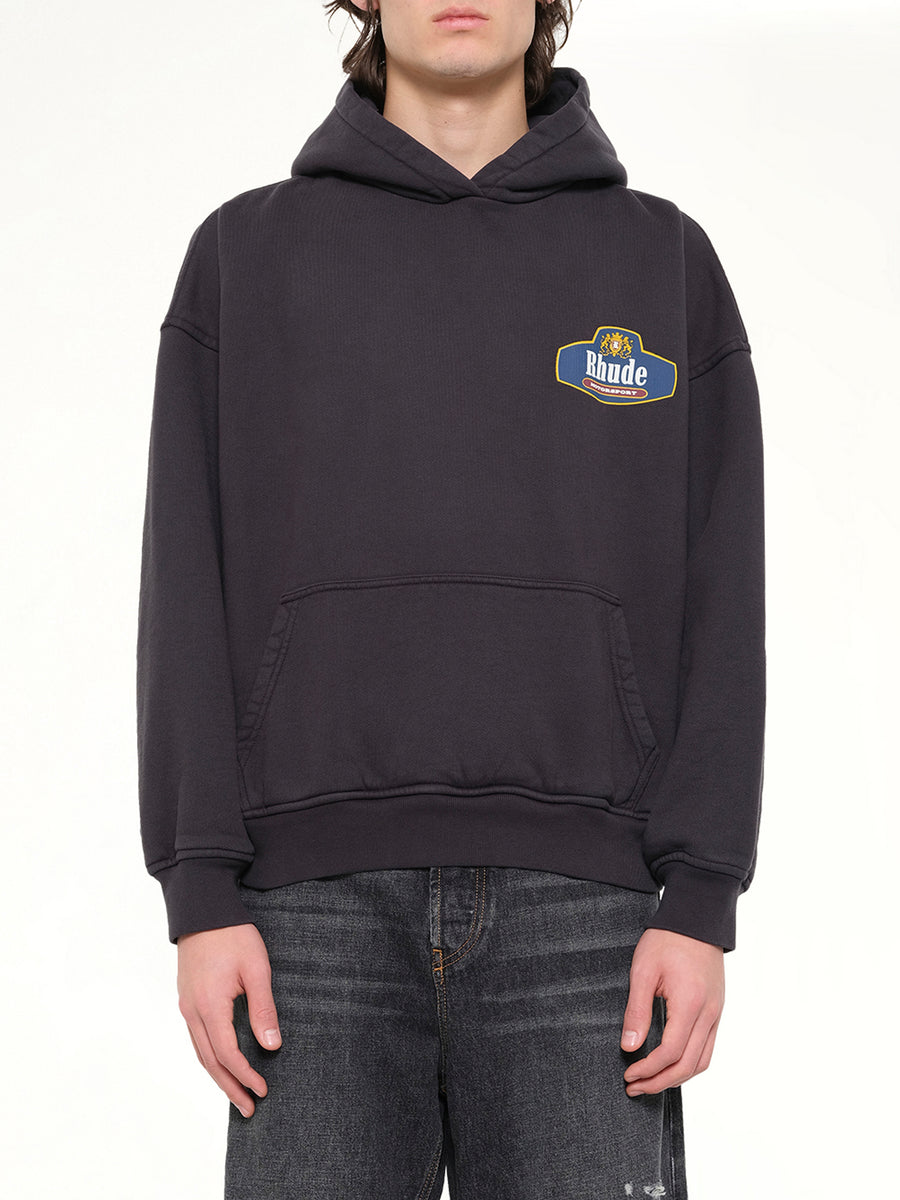 Racing Crest Hoodie in Vintage Black