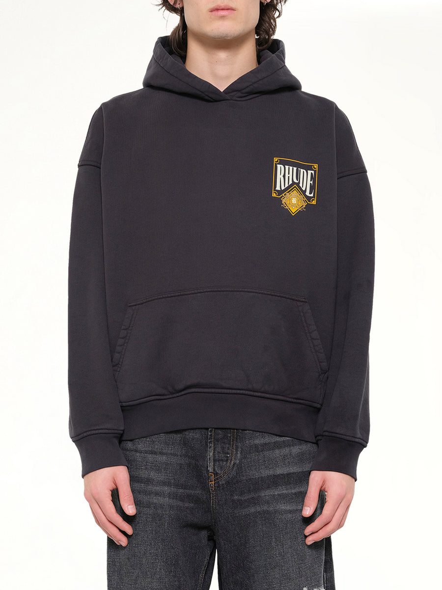 Rhude Playing Card Hoodie in Vintage Black