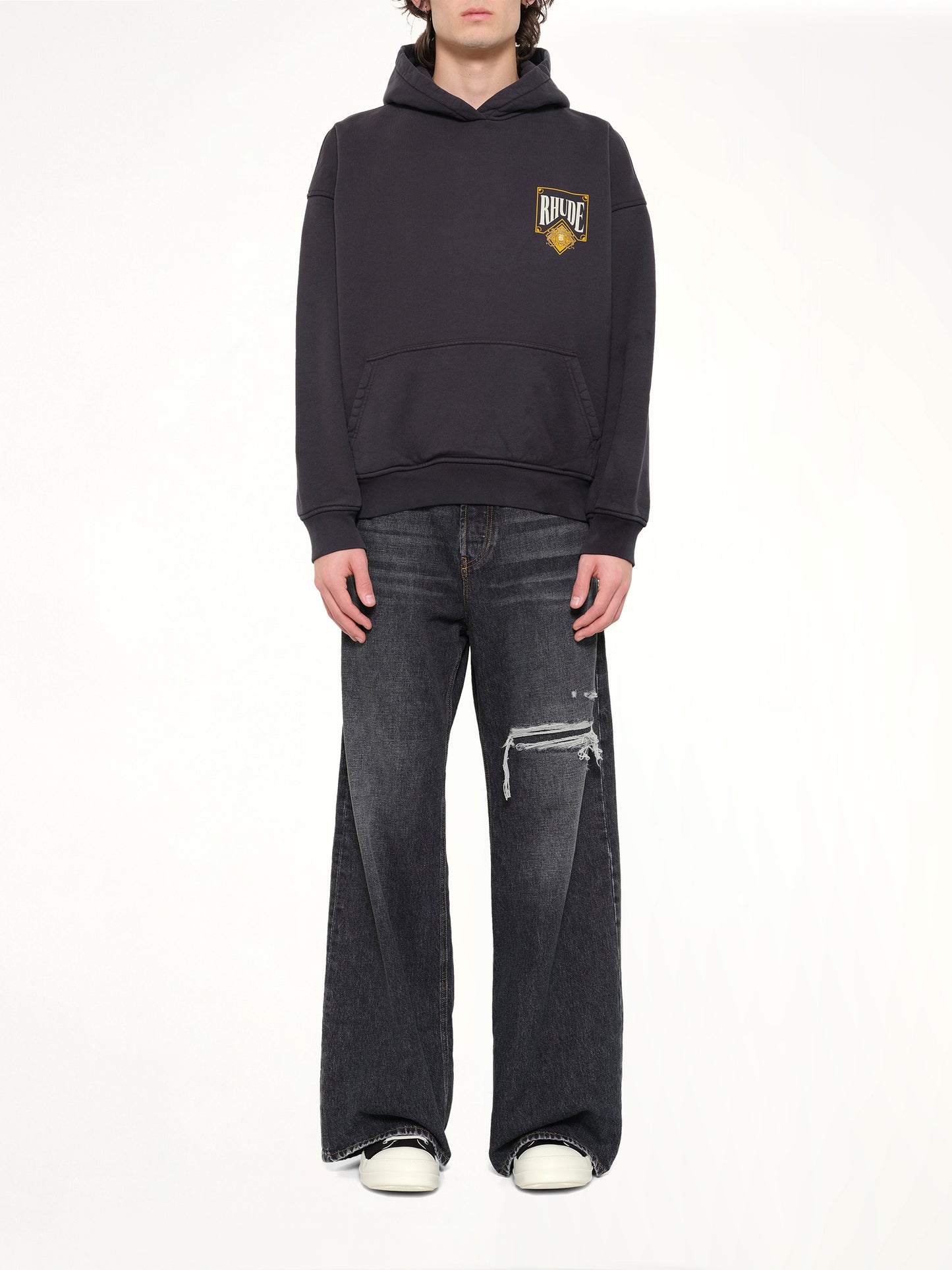 Rhude Playing Card Hoodie in Vintage Black