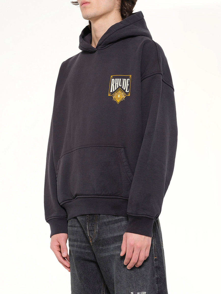 Rhude Playing Card Hoodie in Vintage Black