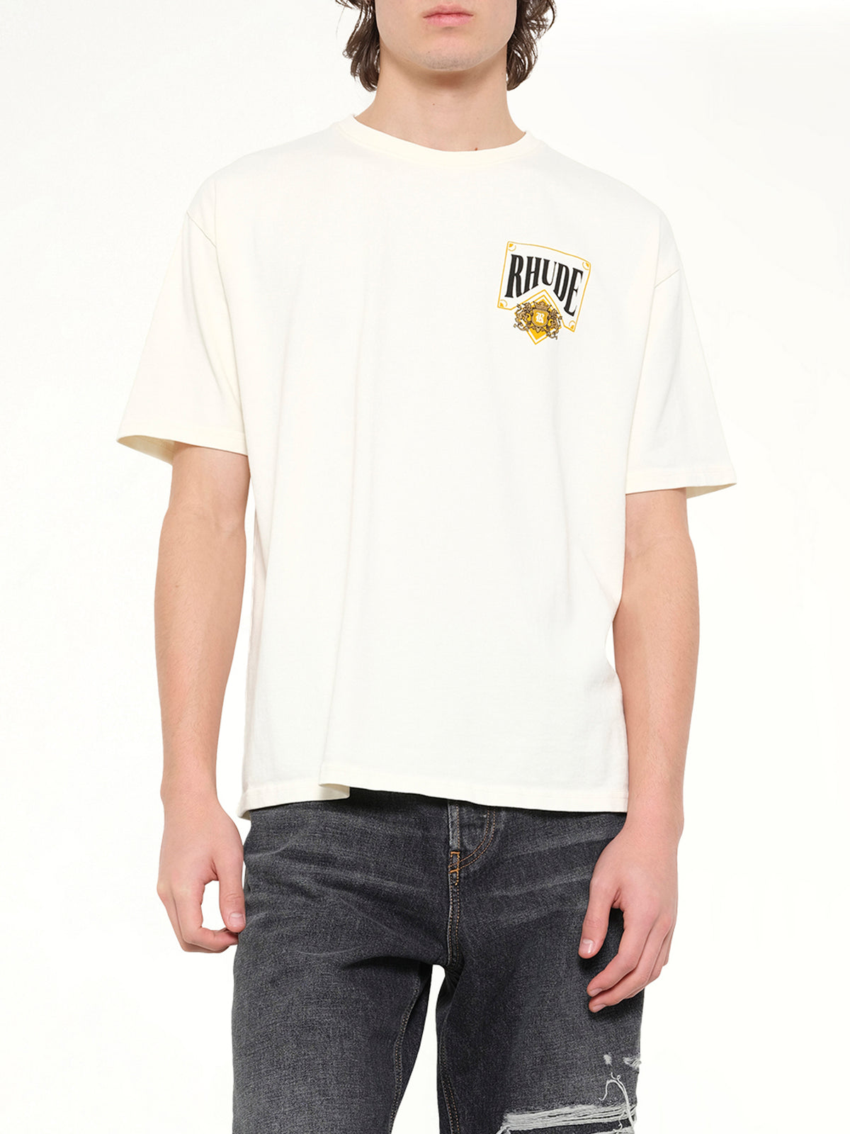 Rhude Playing Card T-Shirt in Vintage White