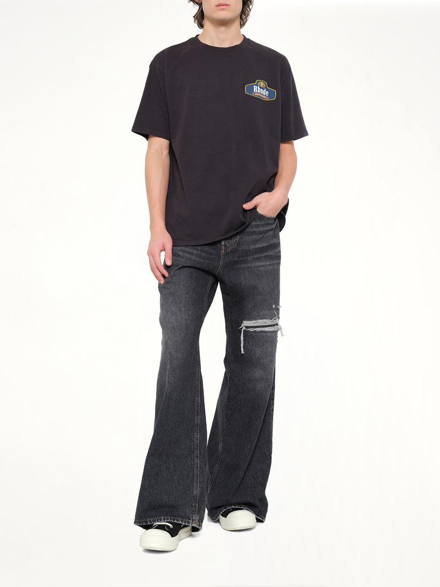Rhude Racing Crest T-Shirt in Vintage Black