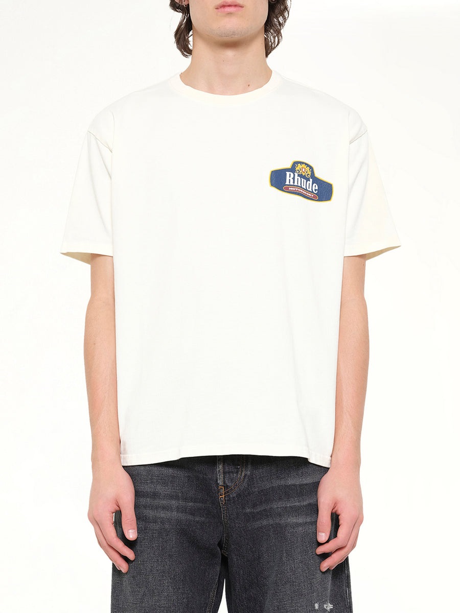 Rhude Racing Crest T-Shirt in Vintage White
