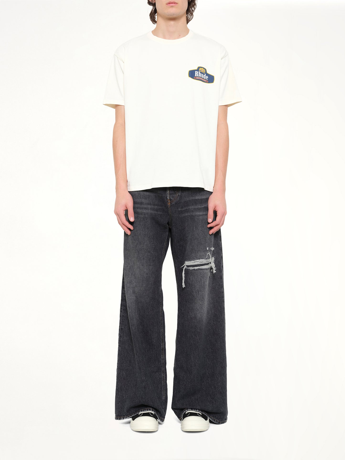 Rhude Racing Crest T-Shirt in Vintage White