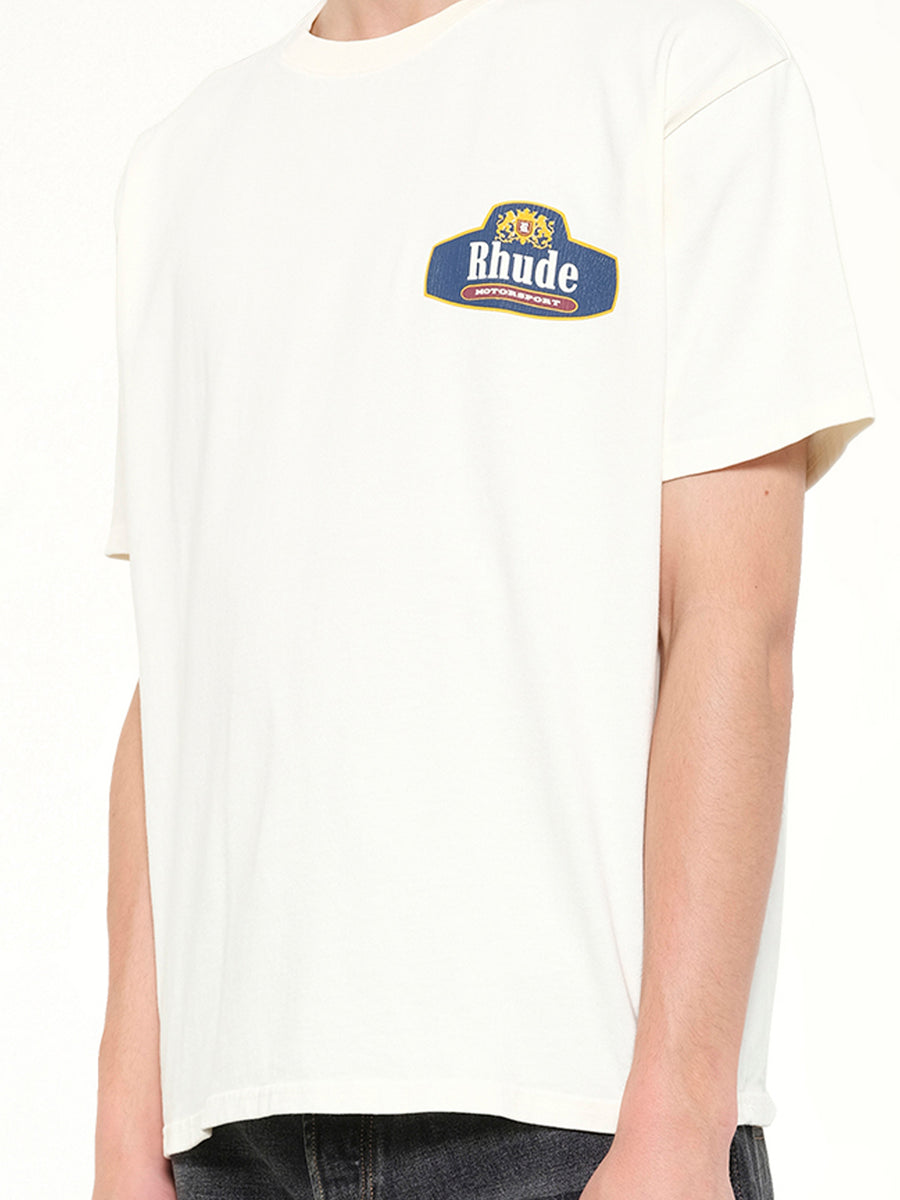 Rhude Racing Crest T-Shirt in Vintage White