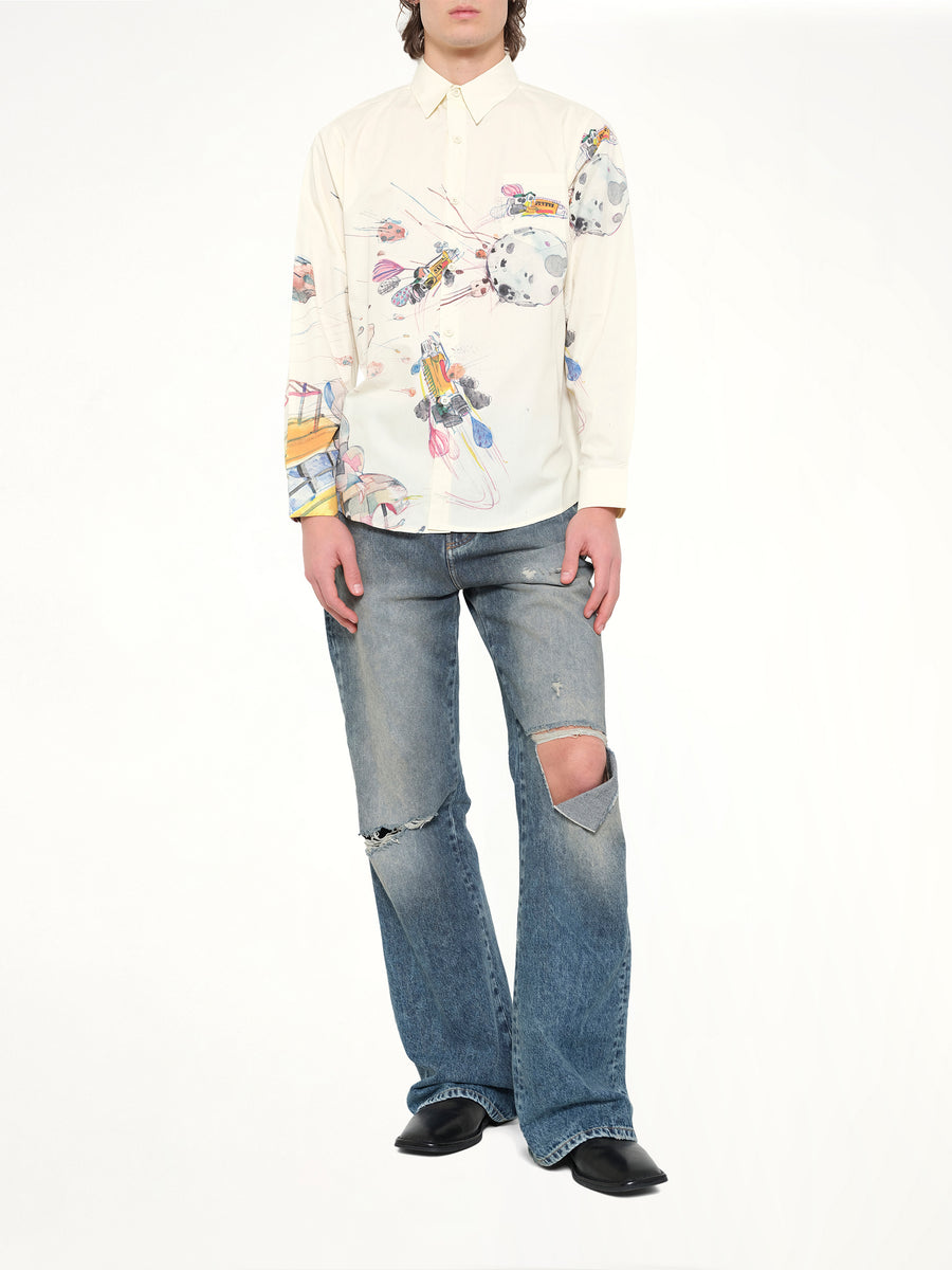Slingshot Button up Shirt in White