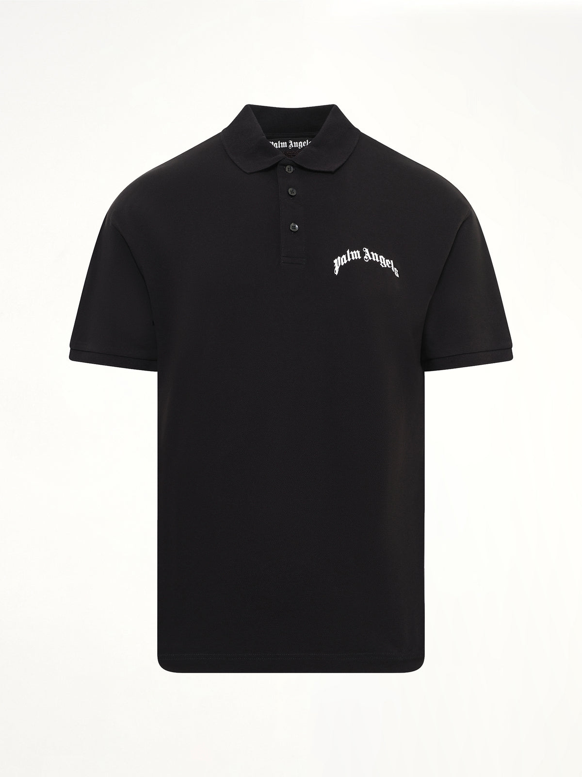 Back Curved Logo Polo S/S in Black/Off White