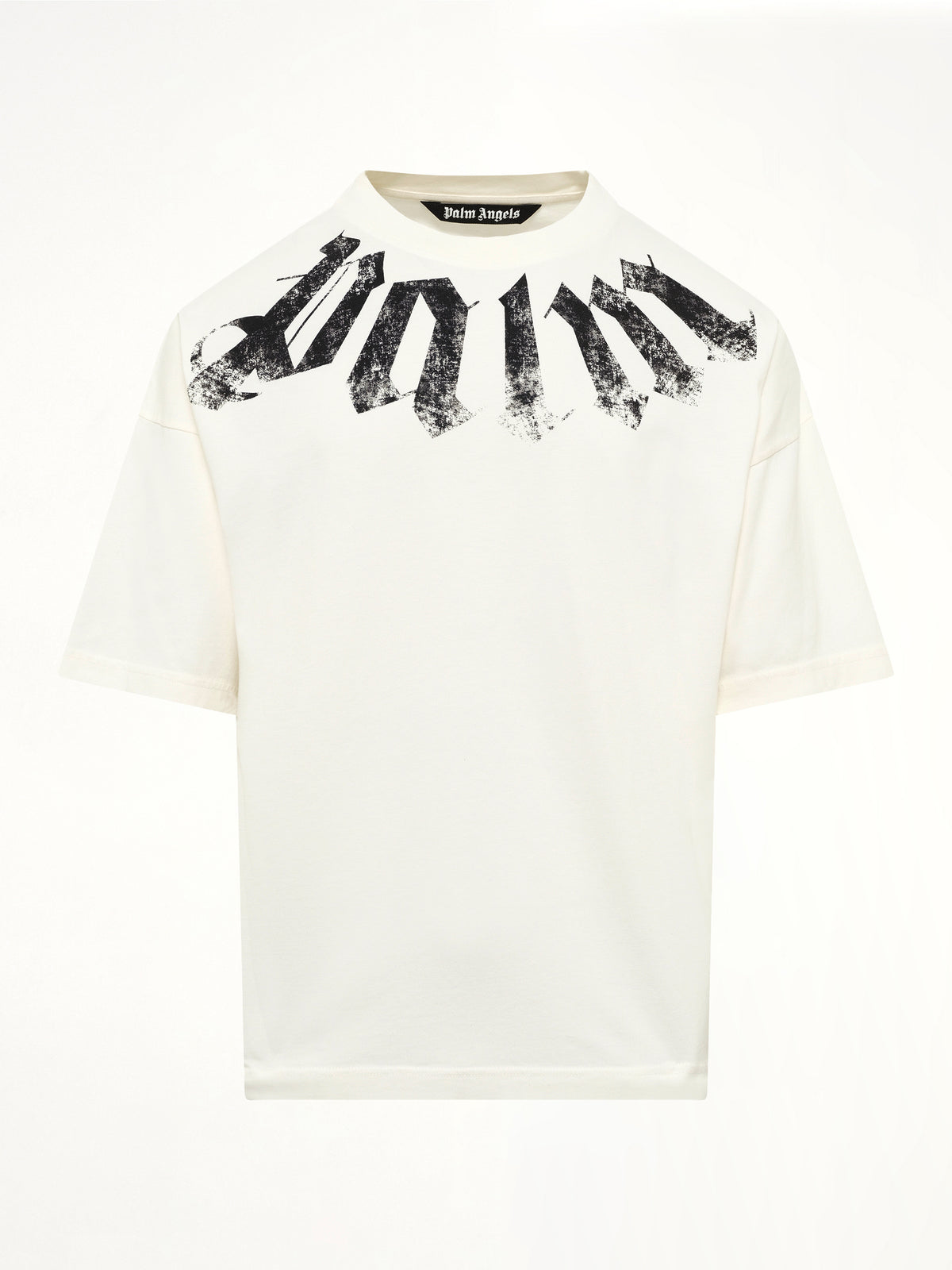 Big Neck Logo Loose T-Shirt in Off White/Black